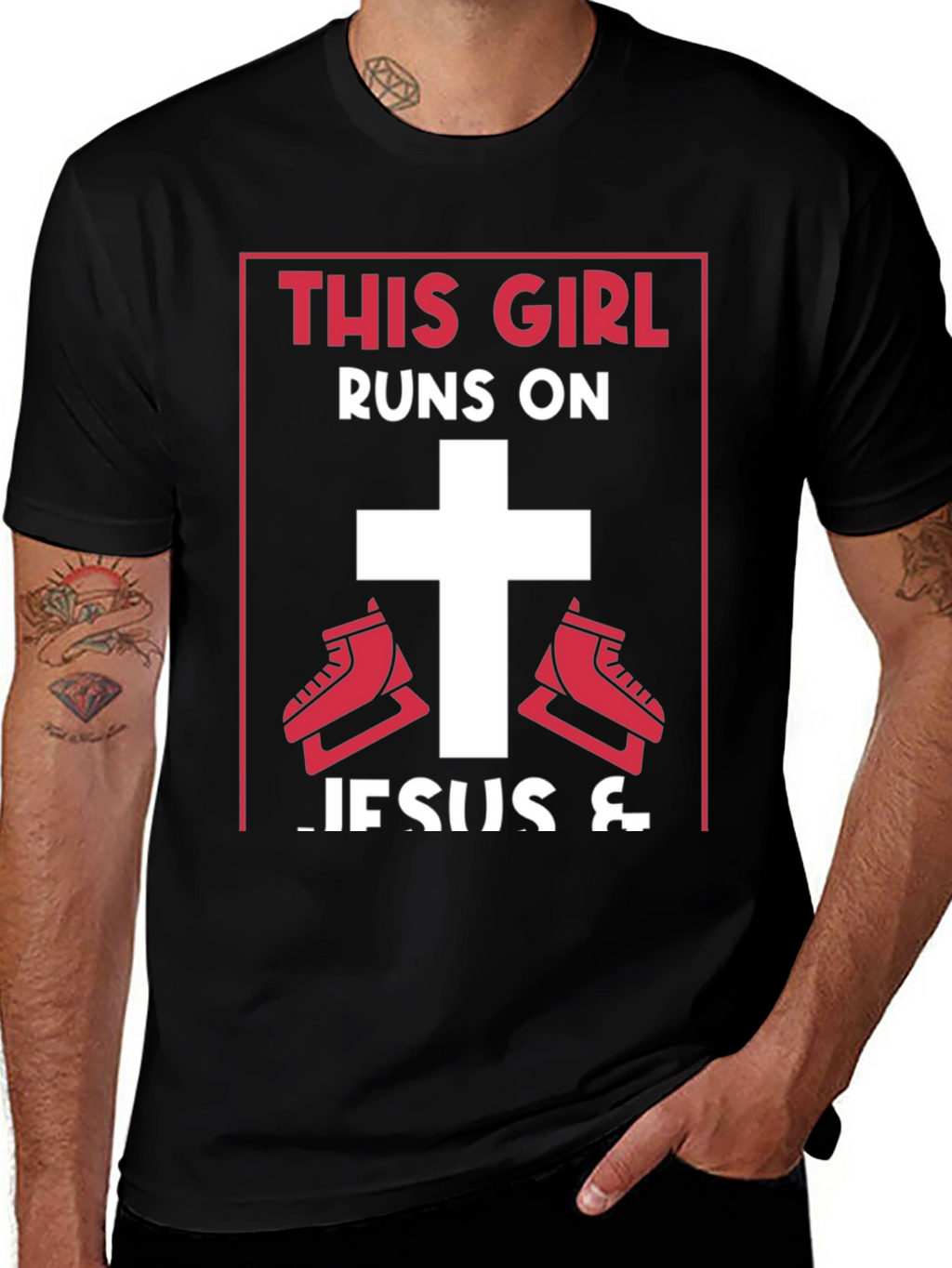 This Girl Runs on Jesus & Ice Skating T-Shirt