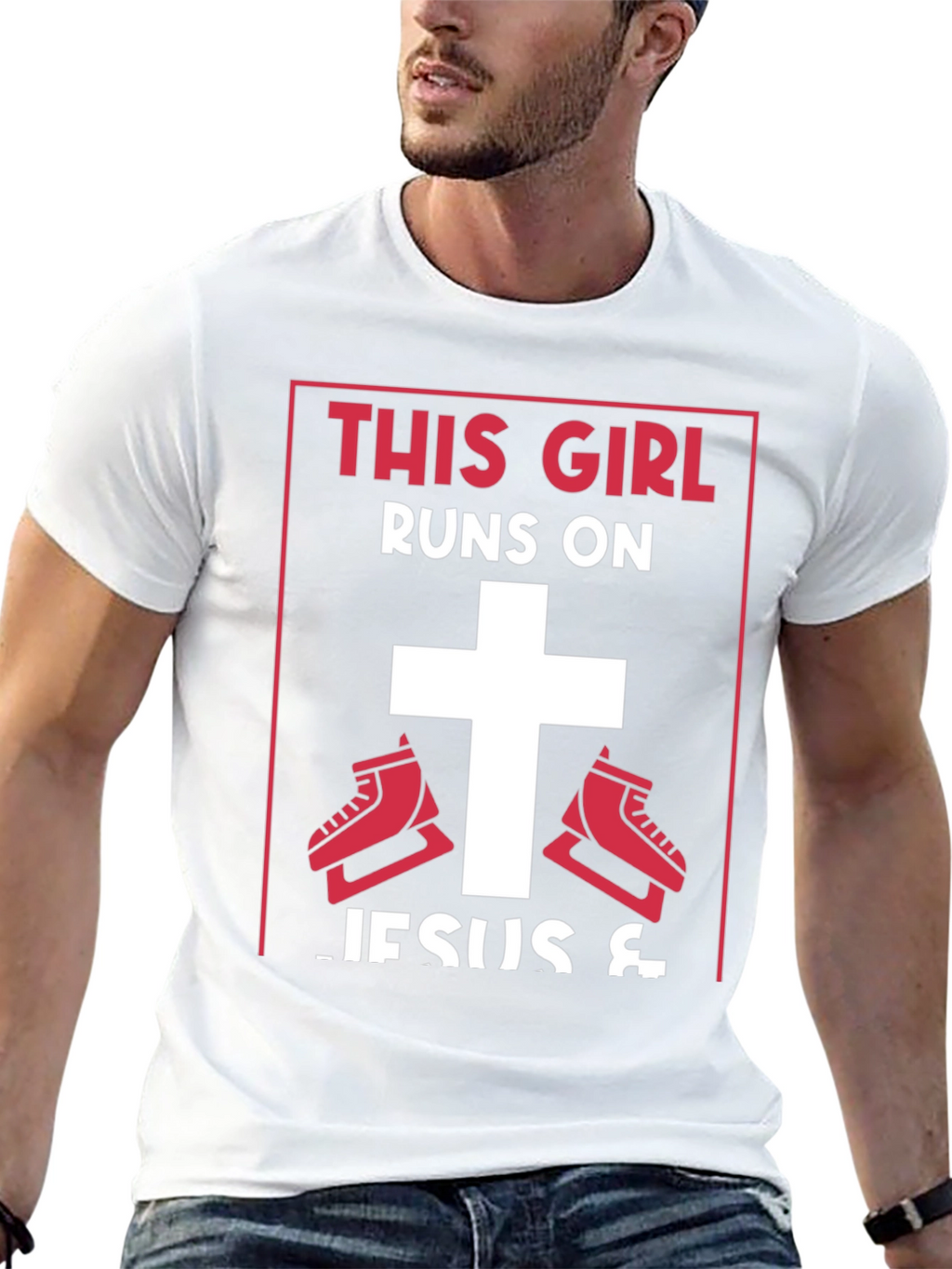 This Girl Runs on Jesus & Ice Skating T-Shirt