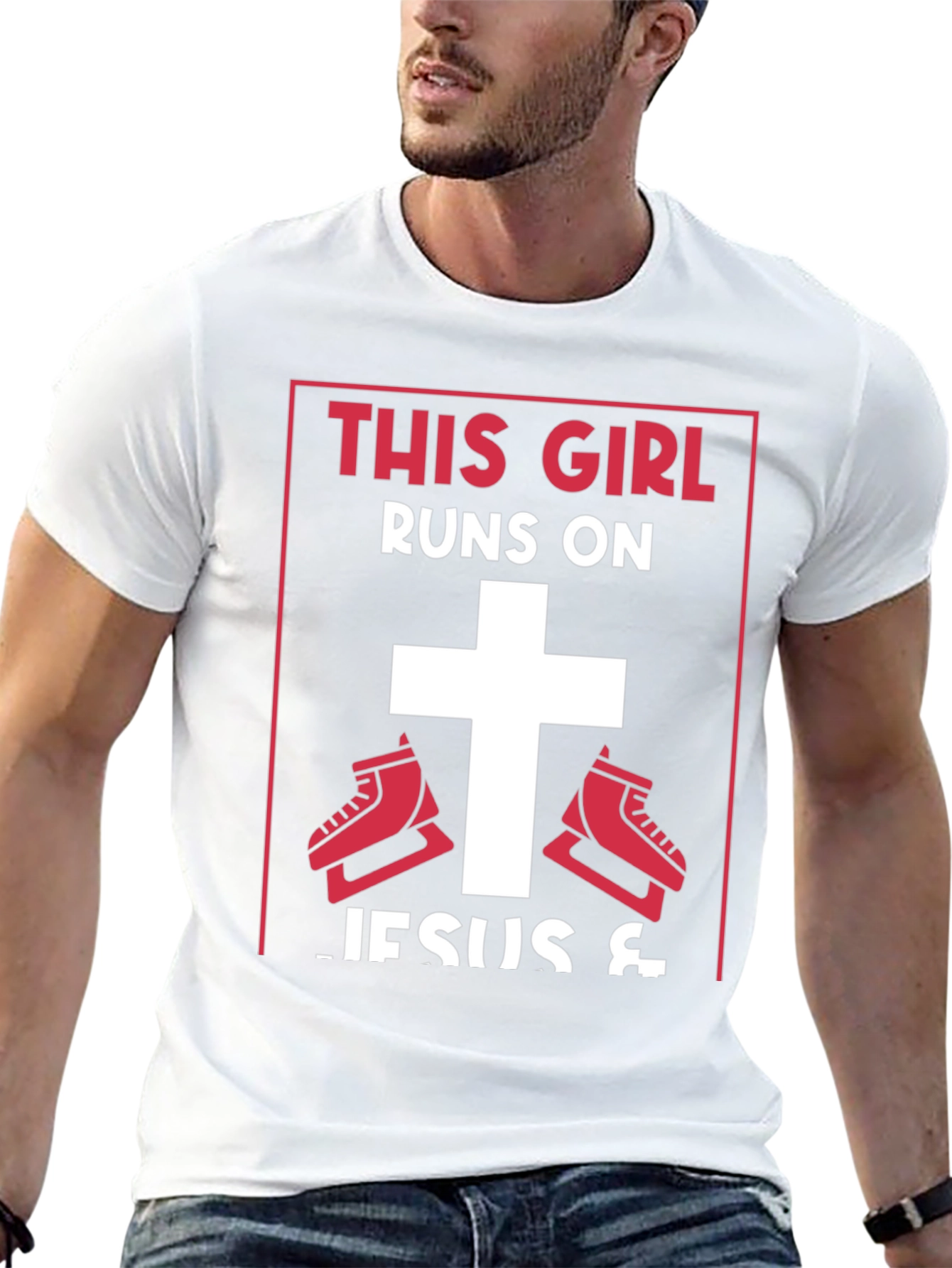 This Girl Runs on Jesus & Ice Skating T-Shirt