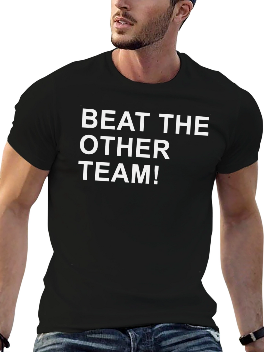 Beat The Other Team! Black Graphic Tee