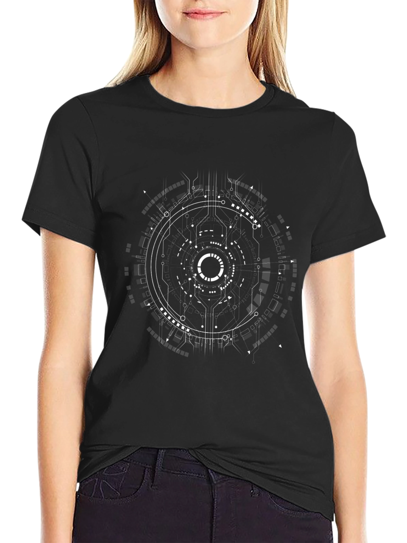 Tech Circuit Graphic Black T-Shirt