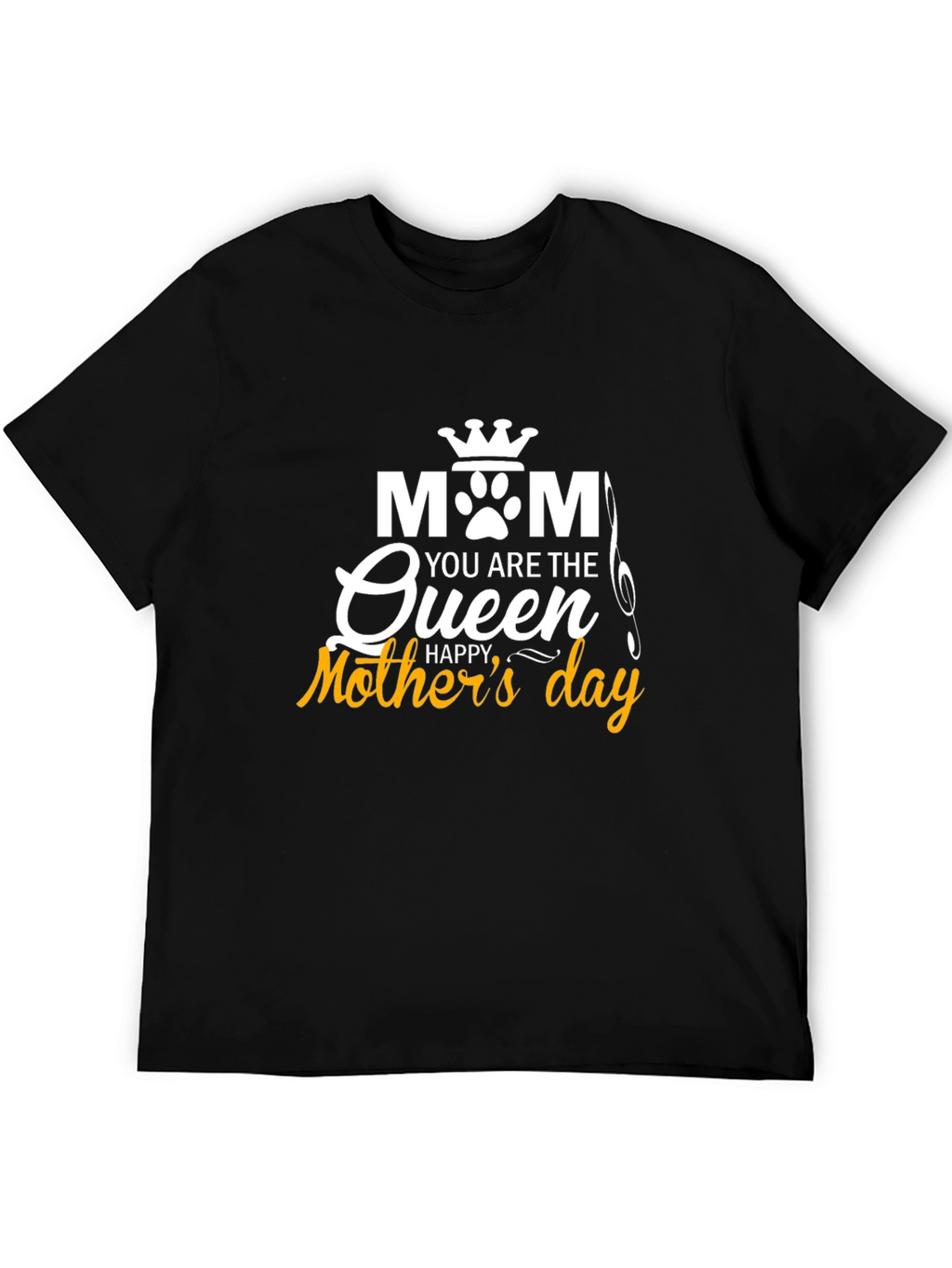 Mom Queen Happy Mothers Day Black Tee