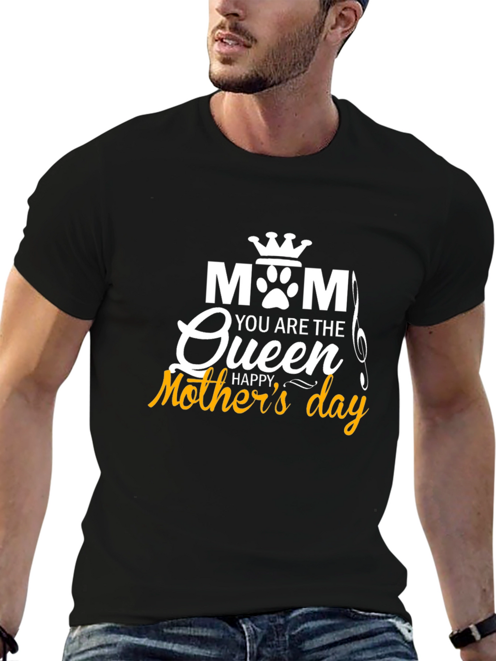 Mom Queen Happy Mothers Day Black Tee