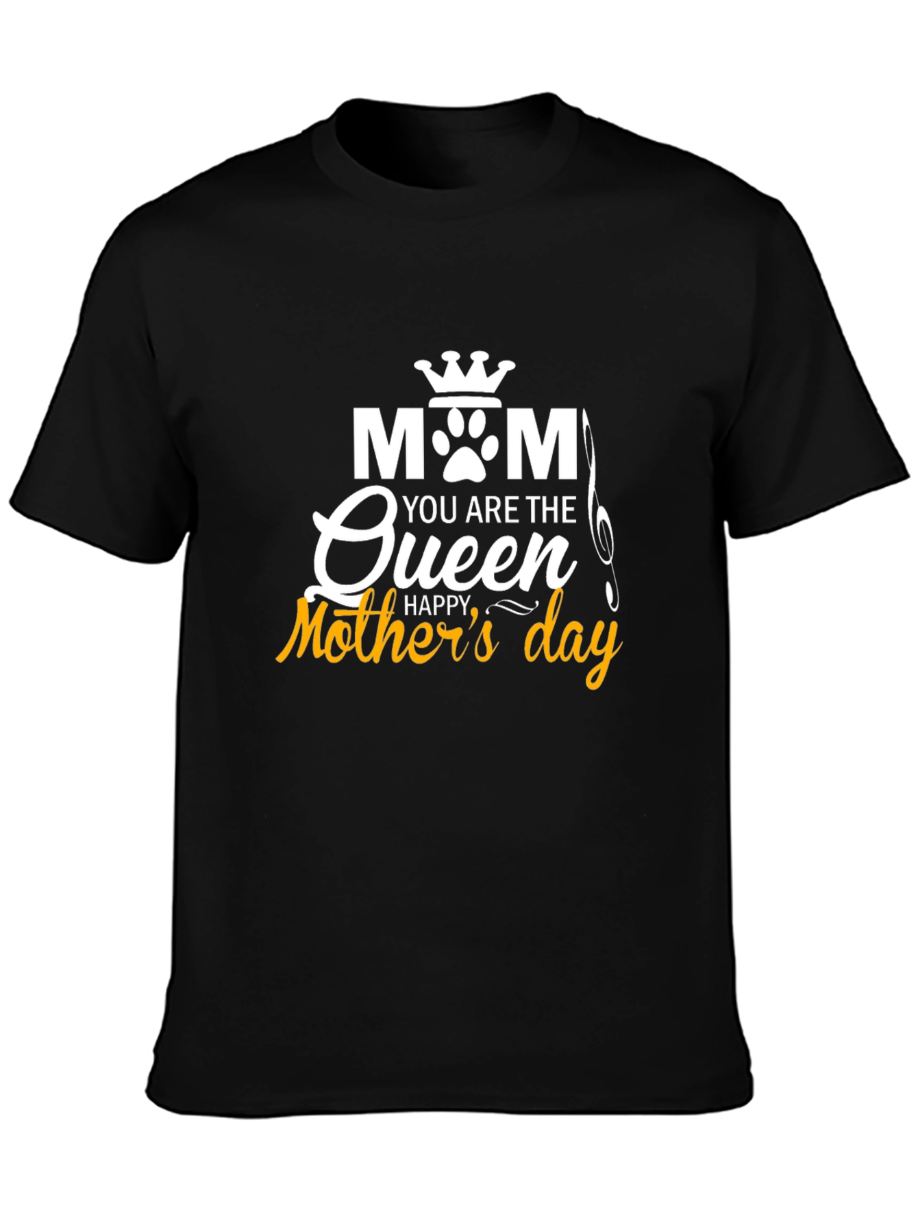 Mom Queen Happy Mothers Day Black Tee