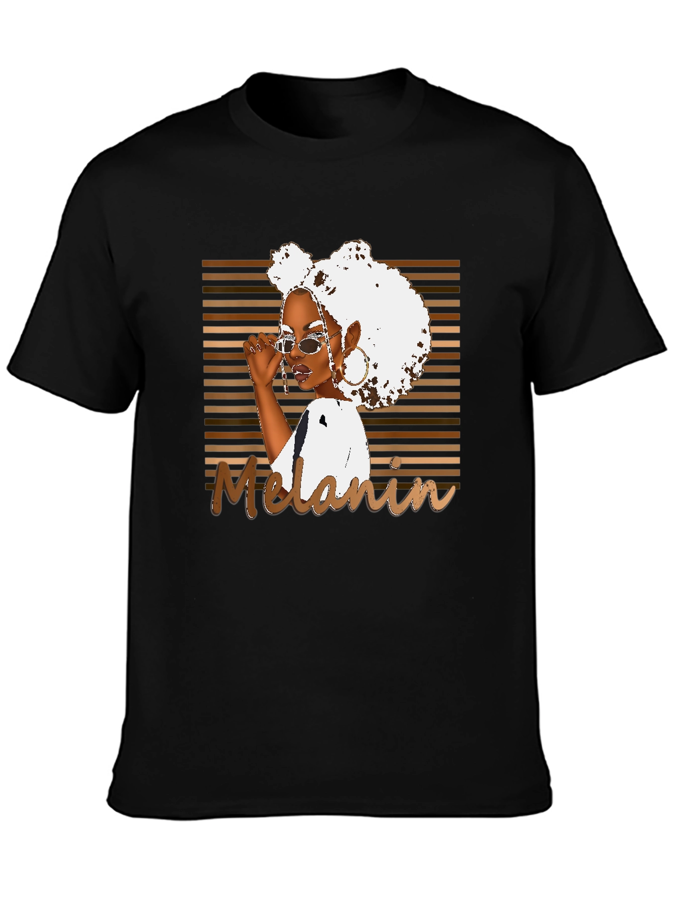 Melanin Queen Graphic Tee - Black Cotton T-Shirt
