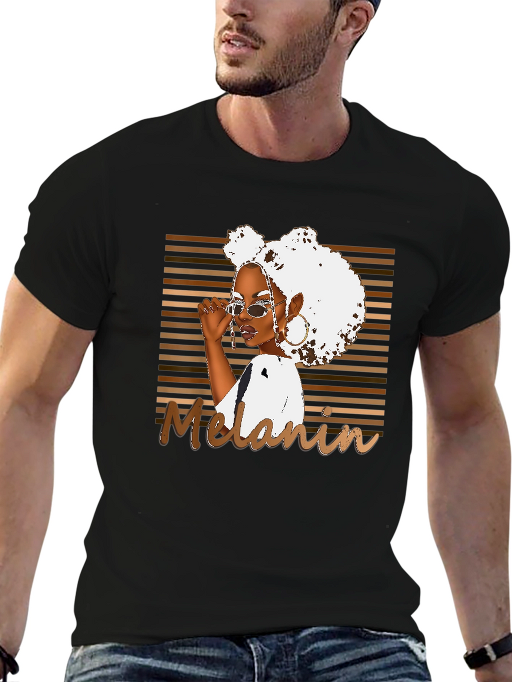 Melanin Queen Graphic Tee - Black Cotton T-Shirt