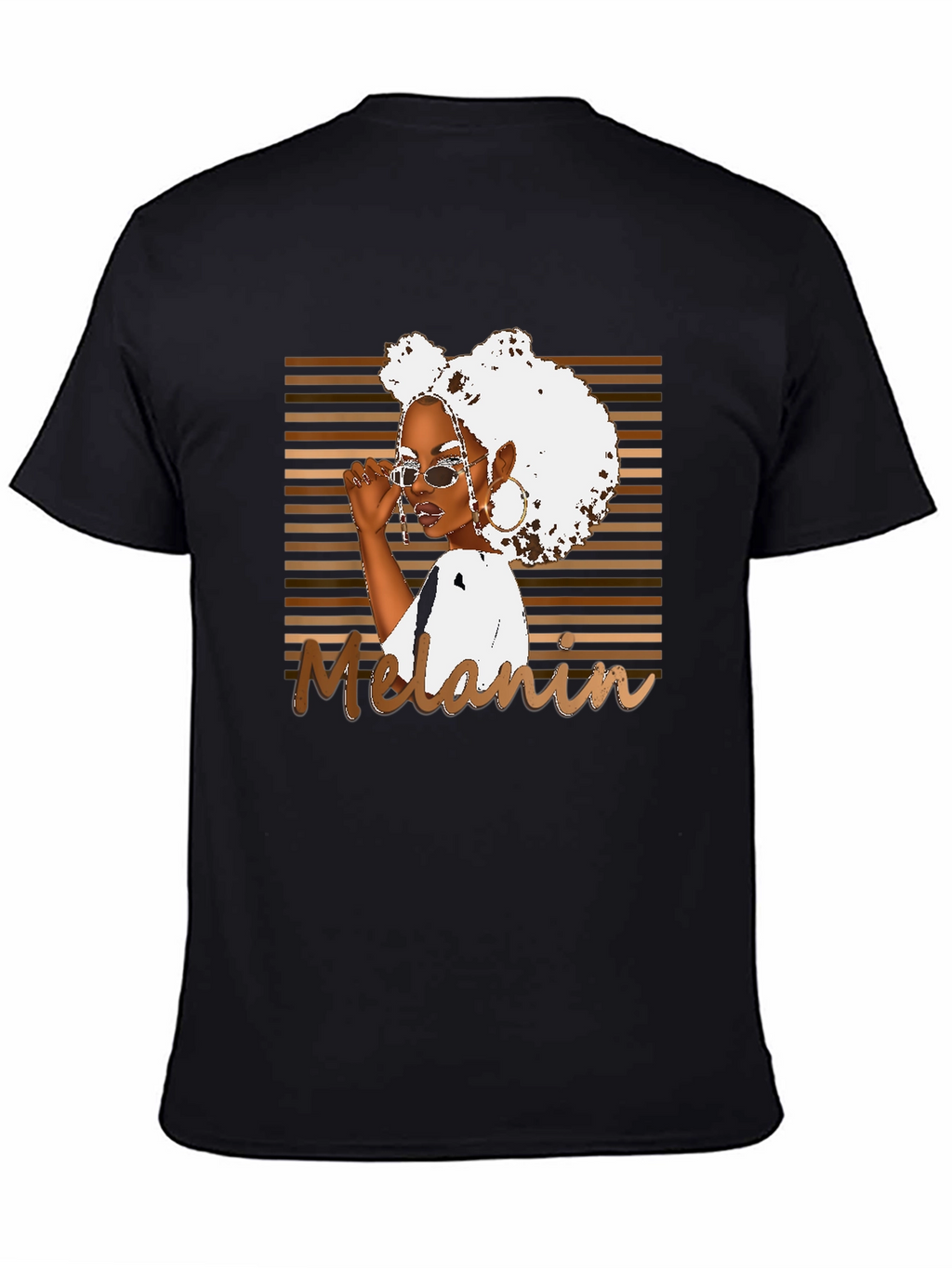Melanin Queen Graphic Tee - Black Cotton T-Shirt