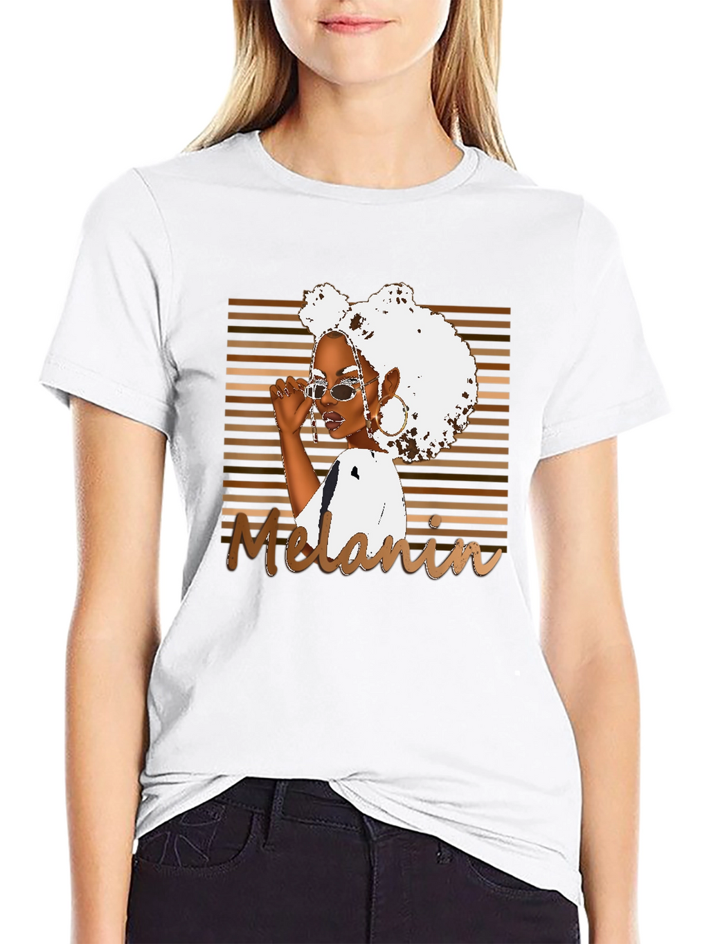 Melanin Queen Graphic Tee - Black Cotton T-Shirt