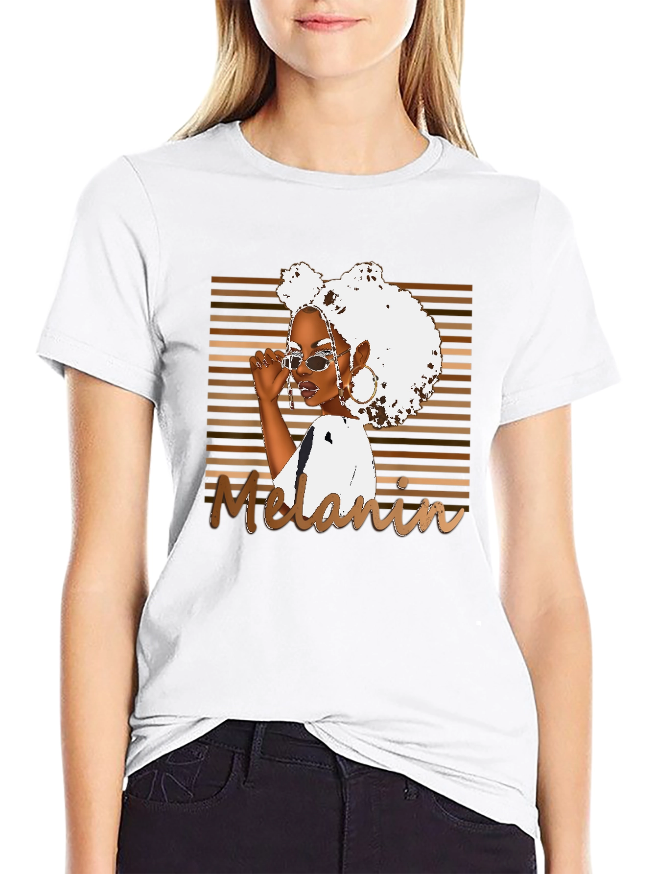 Melanin Queen Graphic Tee - Black Cotton T-Shirt