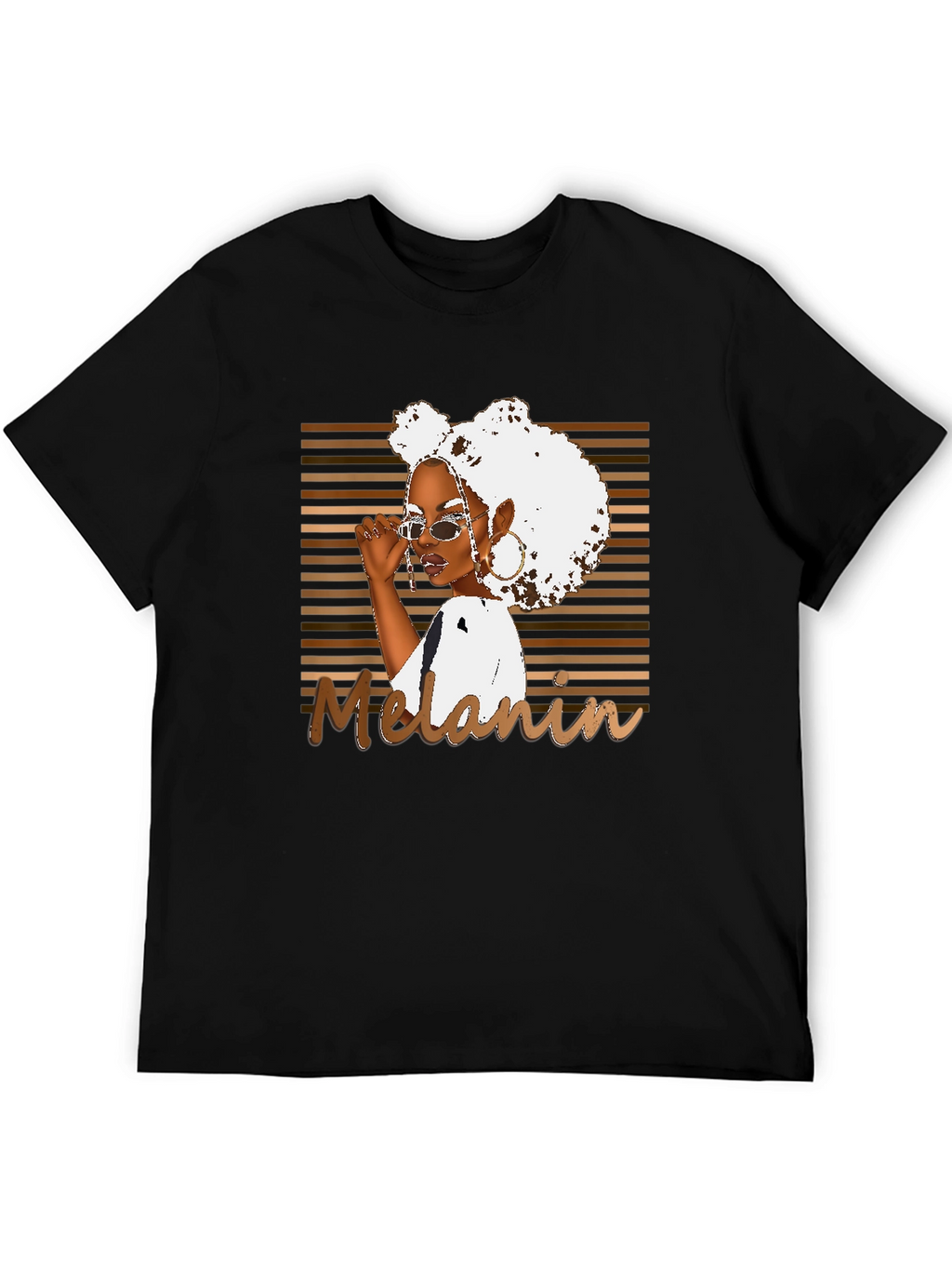 Melanin Queen Graphic Tee - Black Cotton T-Shirt