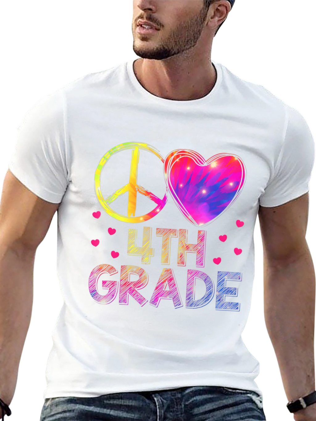 Peace Love 4th Grade T-Shirt