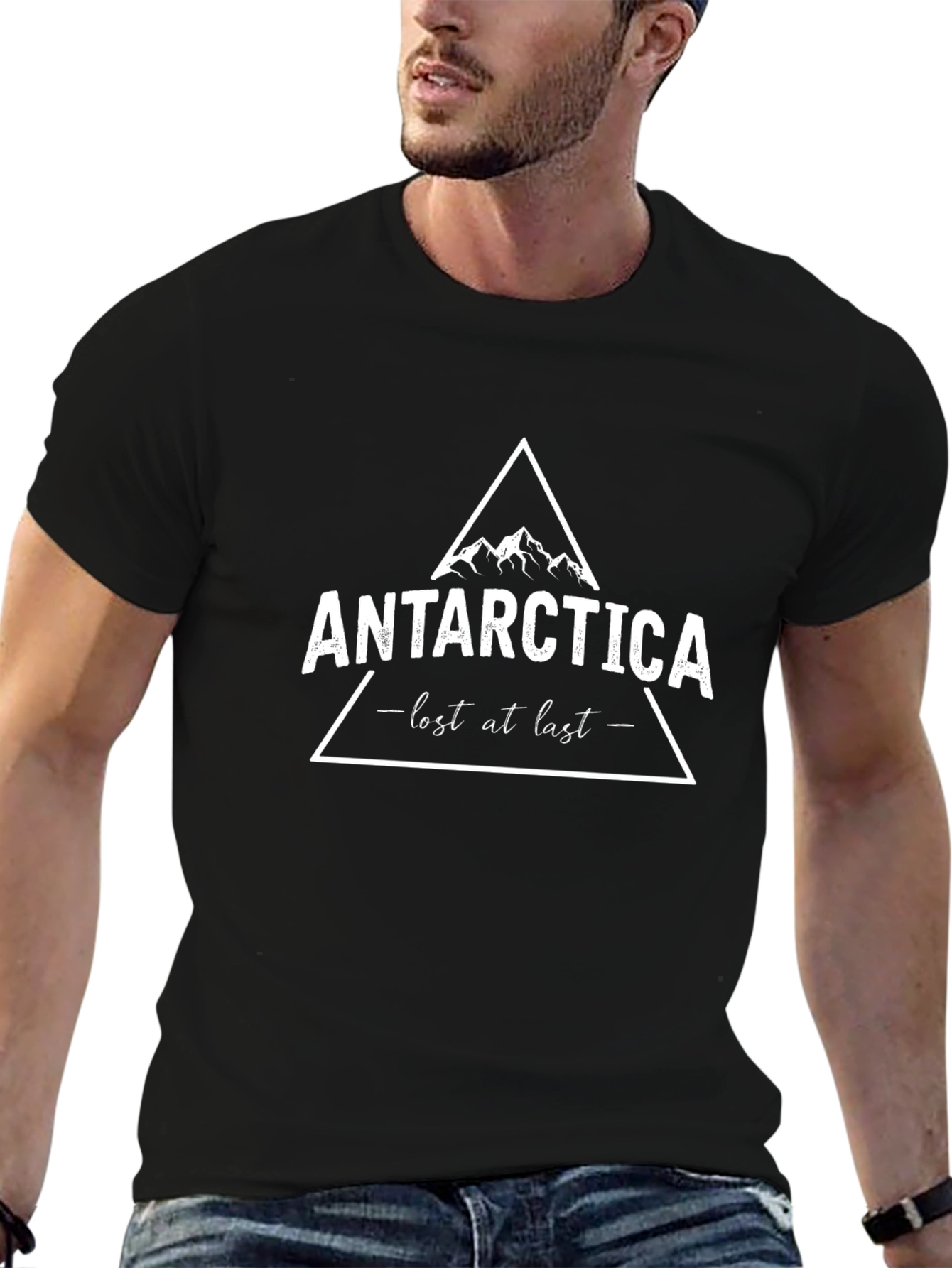 Antarctica Lost at Last Black Graphic Tee