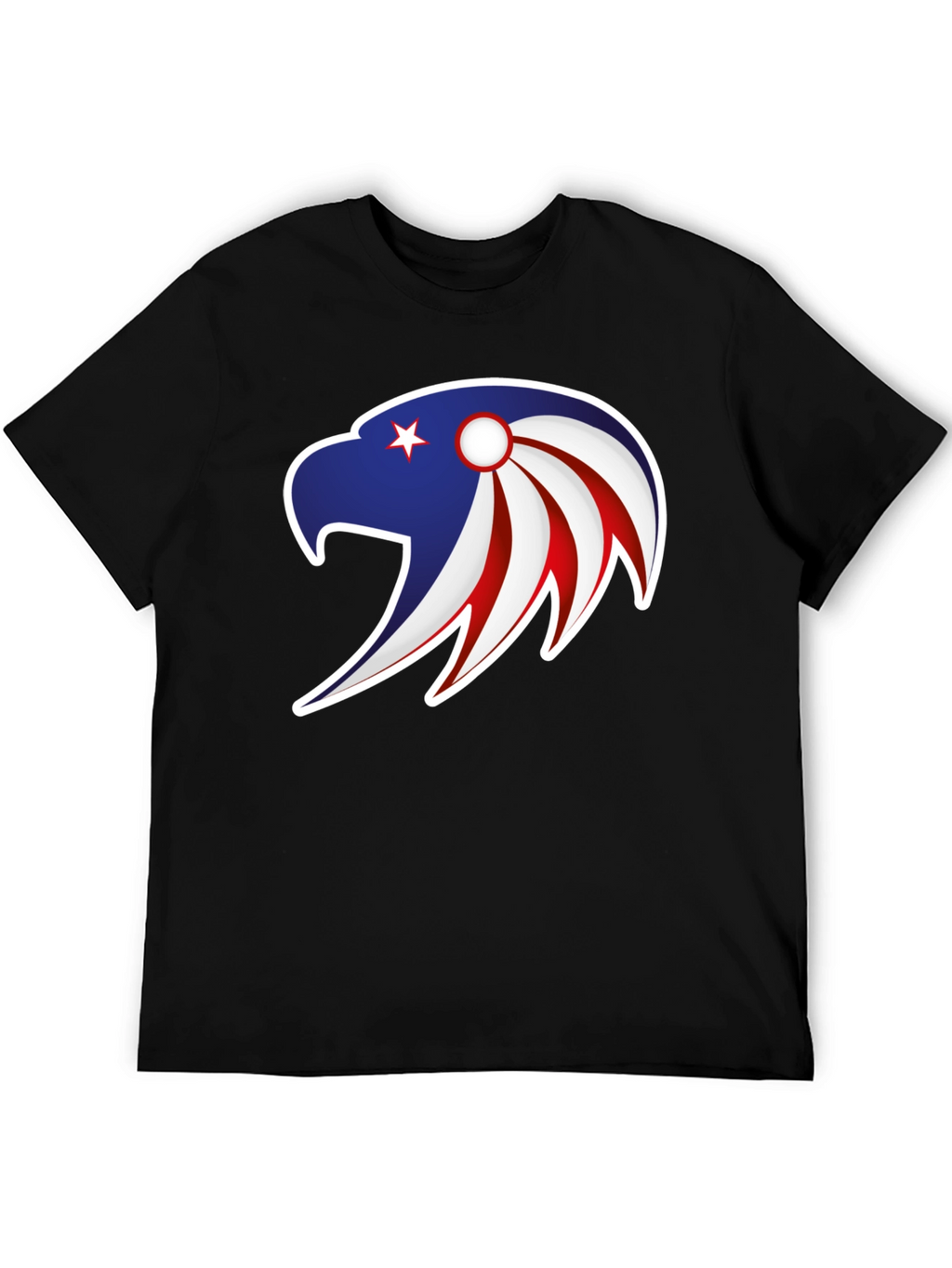 Patriotic Eagle Graphic Tee - Stylish Mens Black T-Shirt