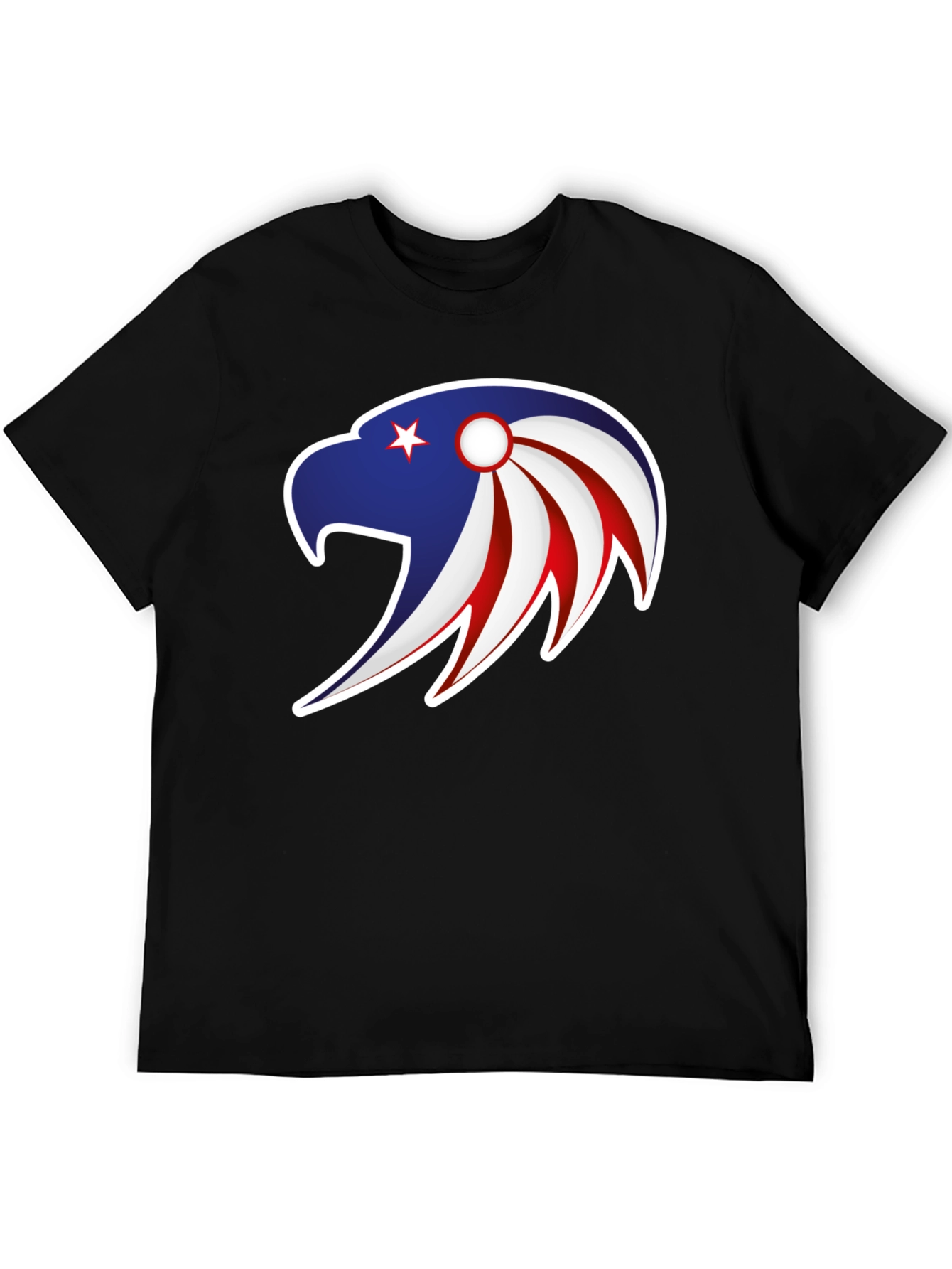 Patriotic Eagle Graphic Tee - Stylish Mens Black T-Shirt