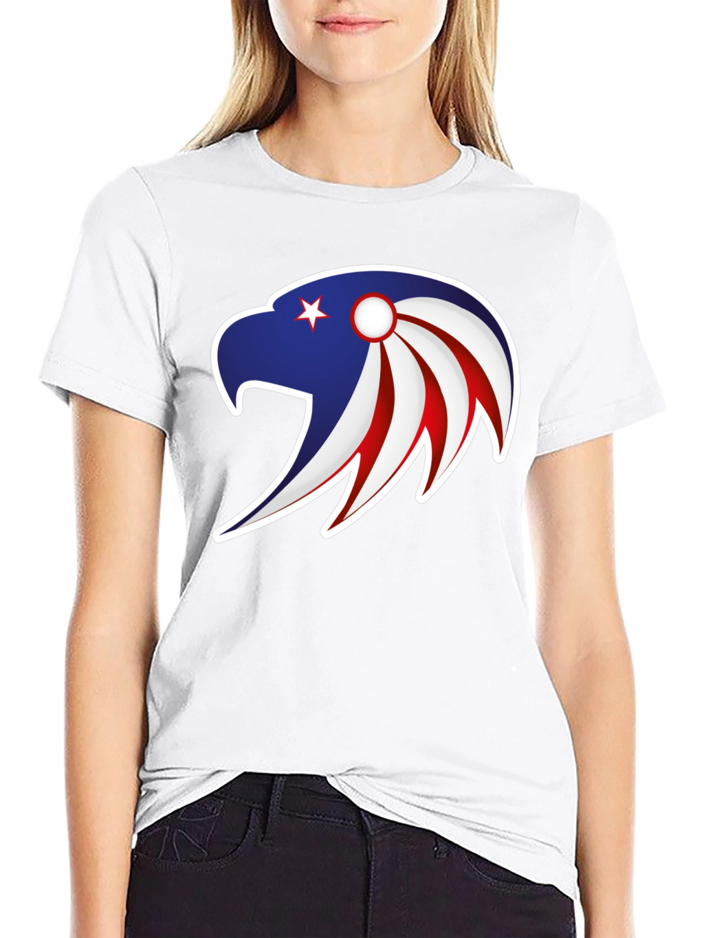 Patriotic Eagle Graphic Tee - Stylish Mens Black T-Shirt