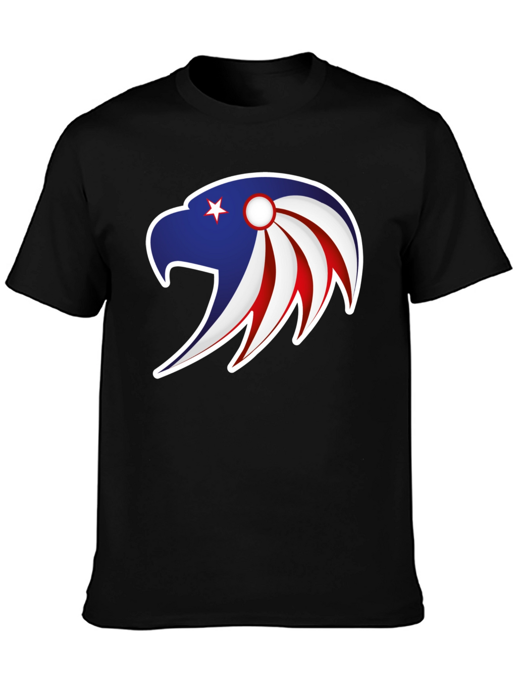 Patriotic Eagle Graphic Tee - Stylish Mens Black T-Shirt