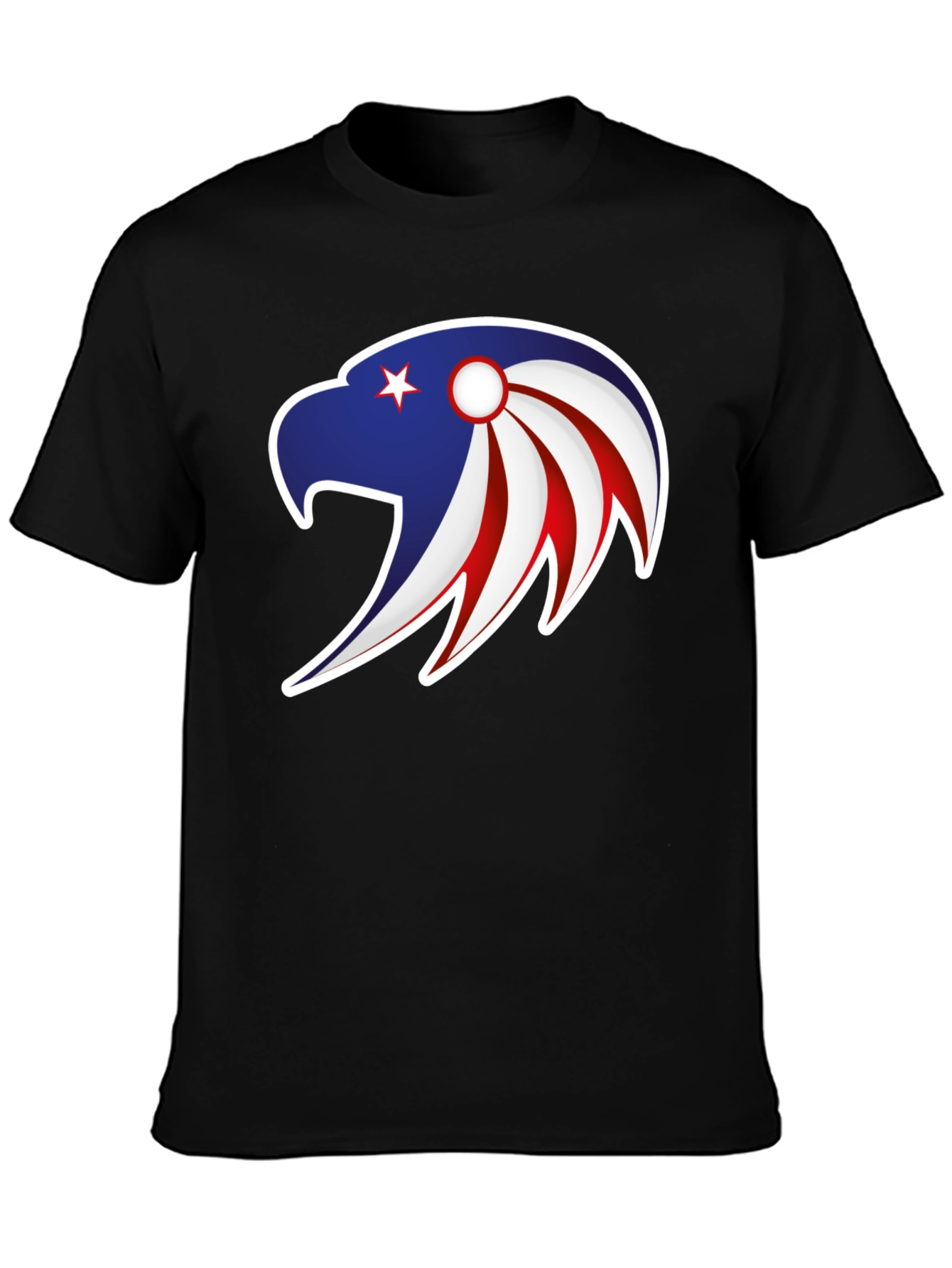 Patriotic Eagle Graphic Tee - Stylish Mens Black T-Shirt