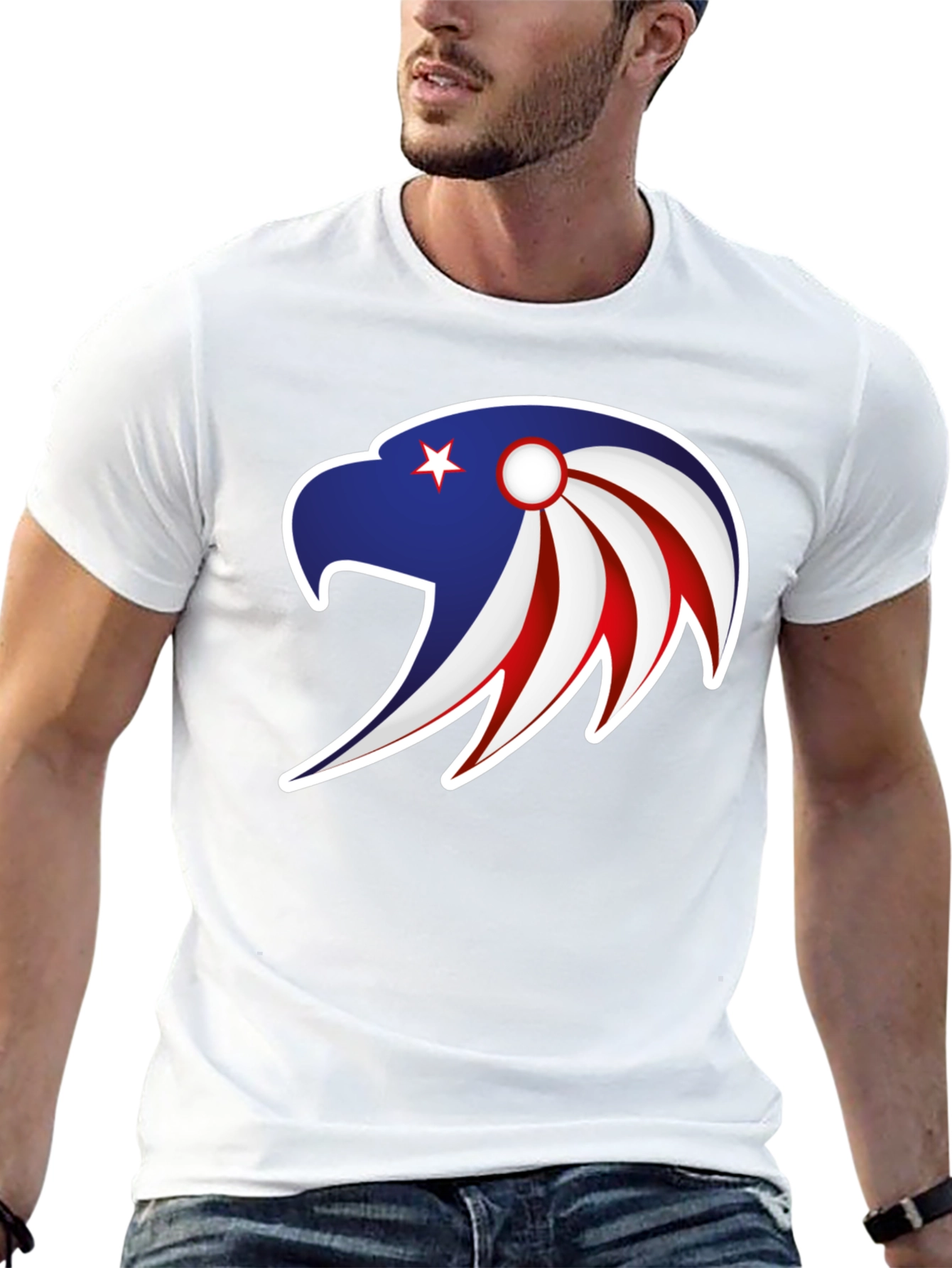Patriotic Eagle Graphic Tee - Stylish Mens Black T-Shirt