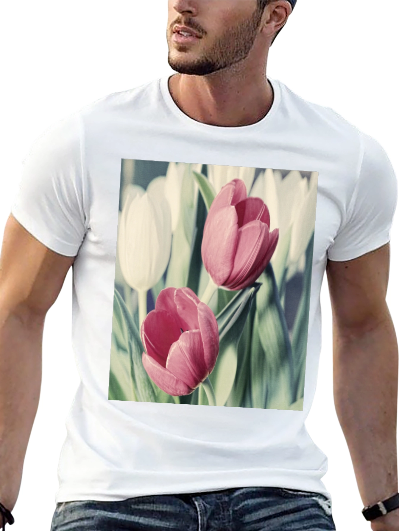 Floral Tulip T-Shirt - Stylish & Comfortable Cotton Tee