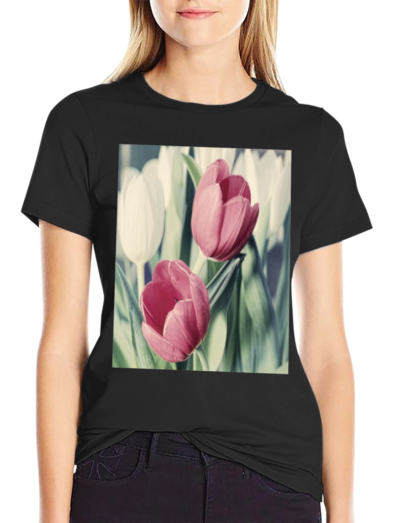 Floral Tulip T-Shirt - Stylish & Comfortable Cotton Tee