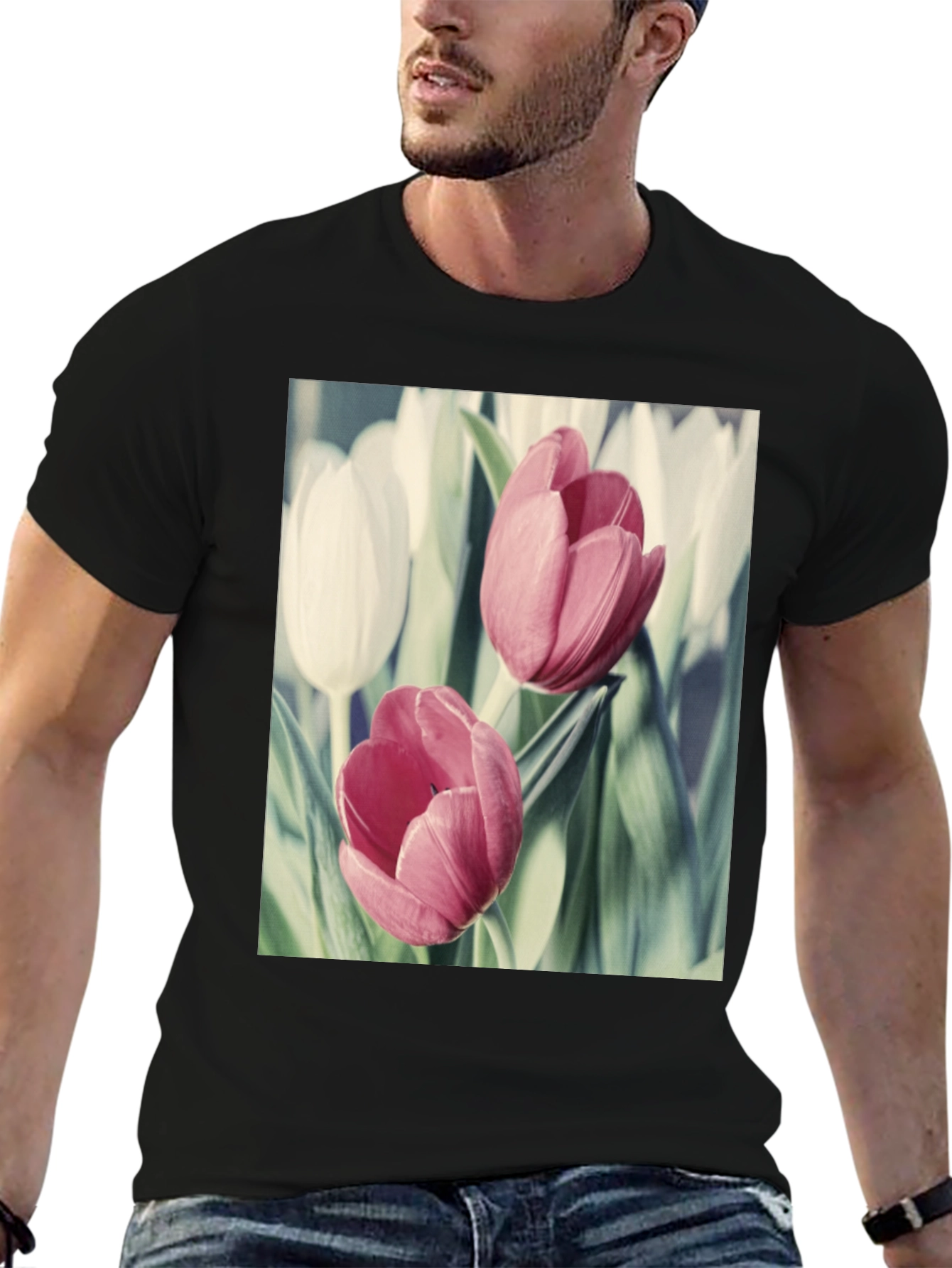 Floral Tulip T-Shirt - Stylish & Comfortable Cotton Tee