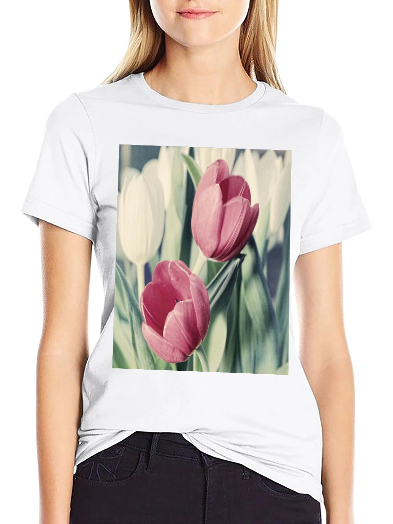 Floral Tulip T-Shirt - Stylish & Comfortable Cotton Tee