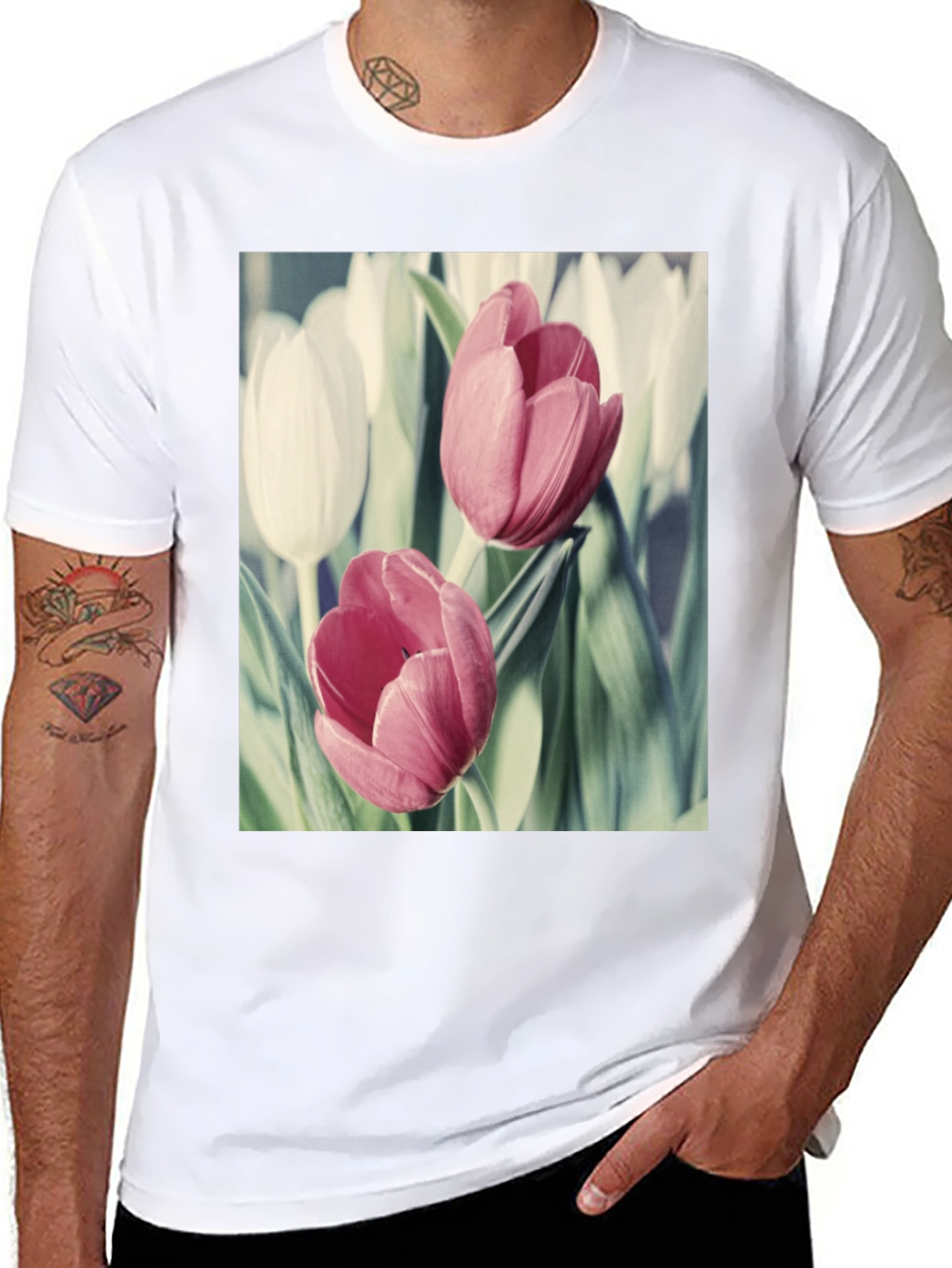 Floral Tulip T-Shirt - Stylish & Comfortable Cotton Tee