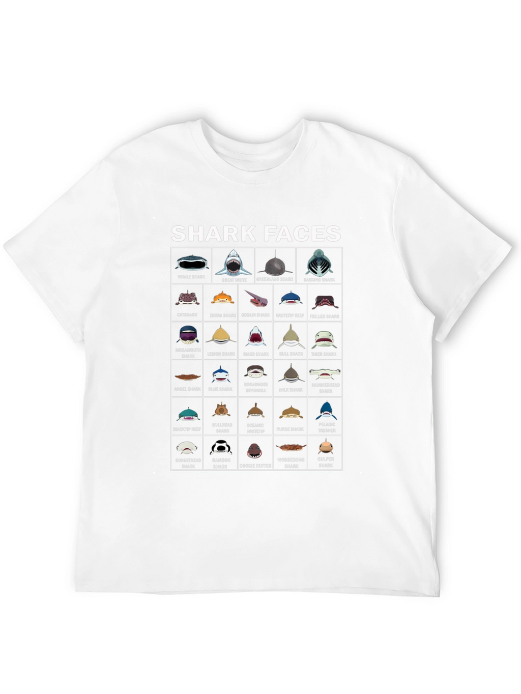 Shark Faces Graphic Tee - Marine Biology T-Shirt