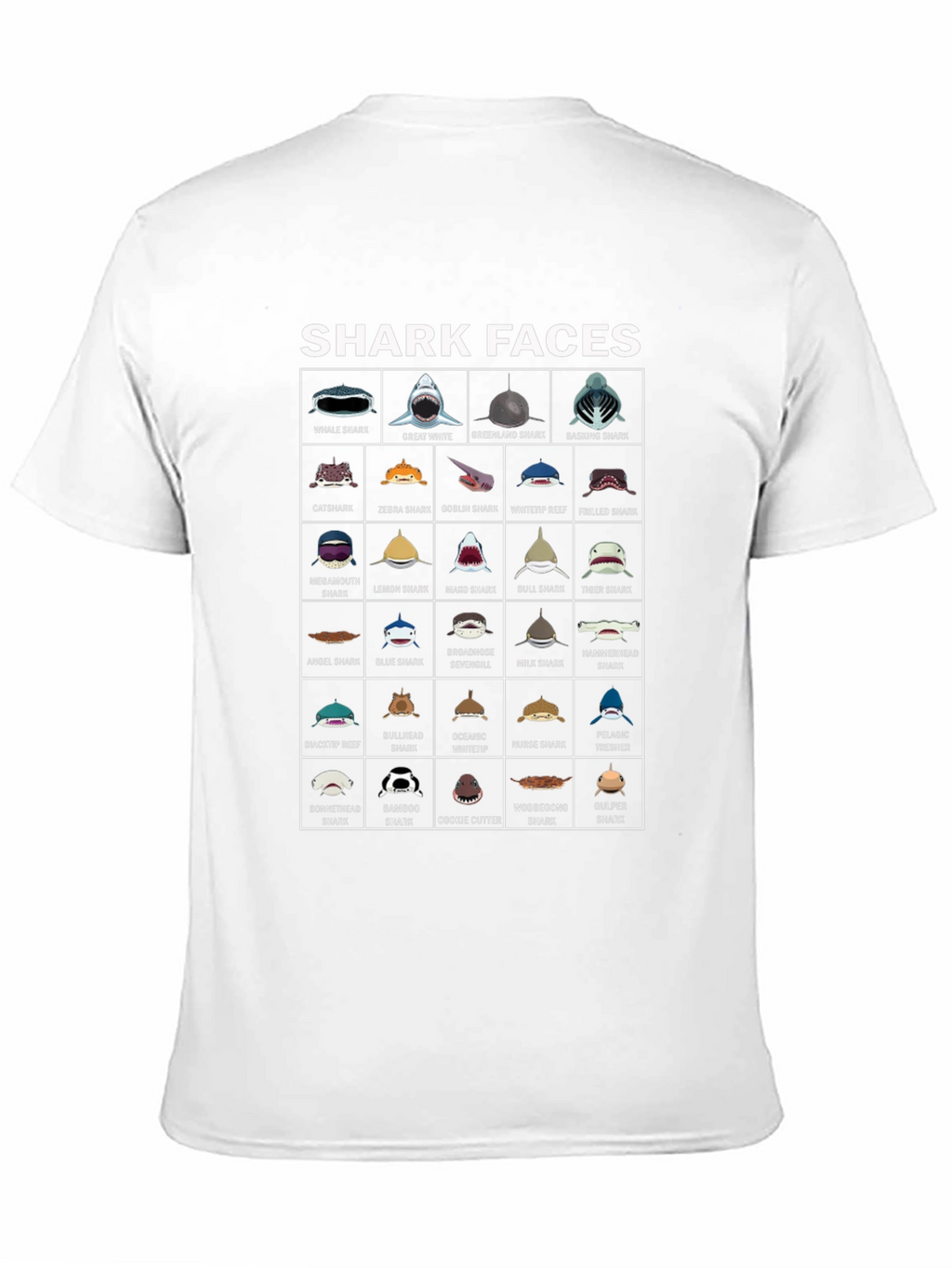 Shark Faces Graphic Tee - Marine Biology T-Shirt