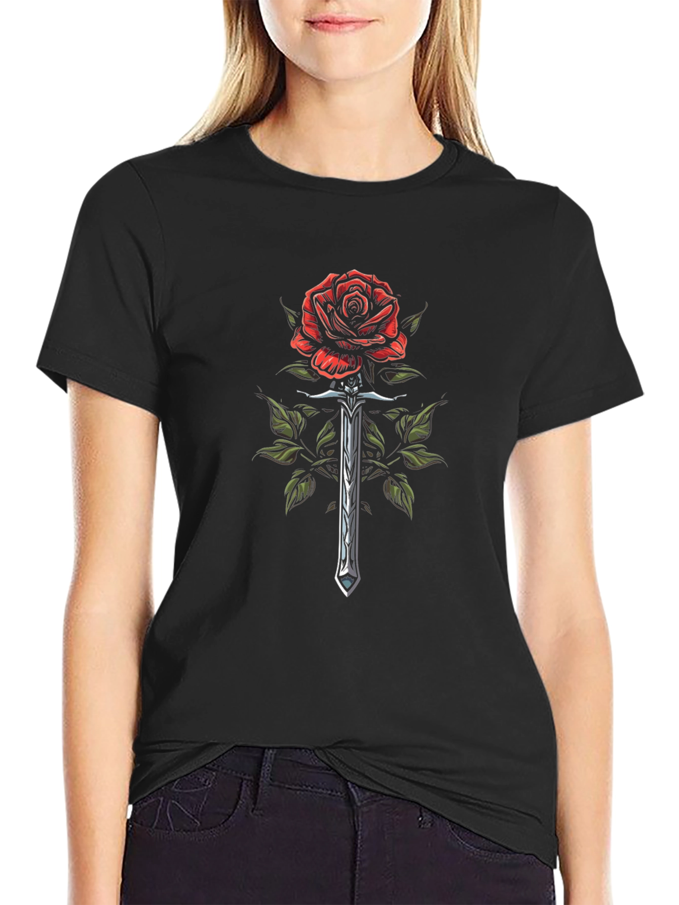 Rose & Sword Graphic T-Shirt