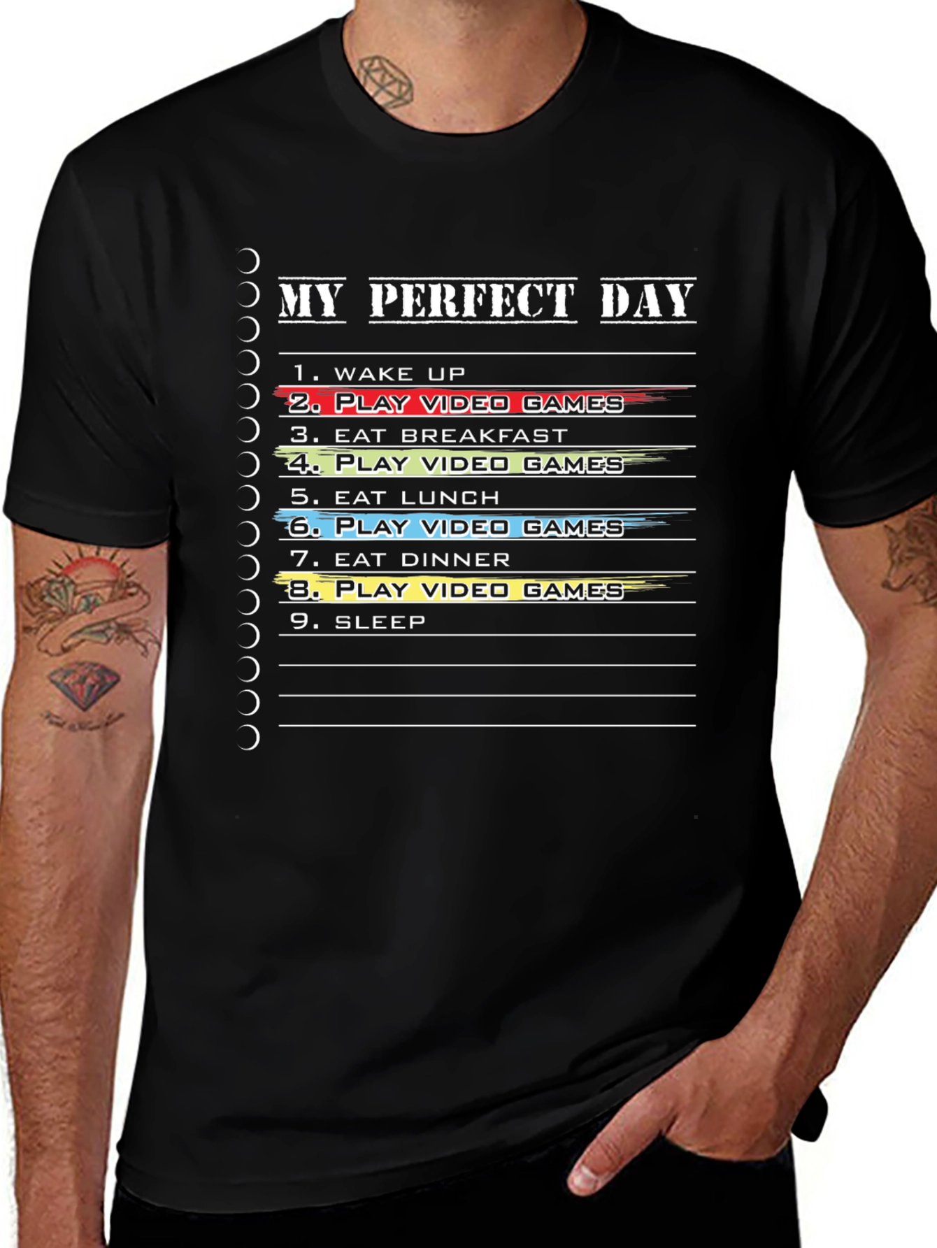 My Perfect Day Gamer T-Shirt - Video Game Lover Tee