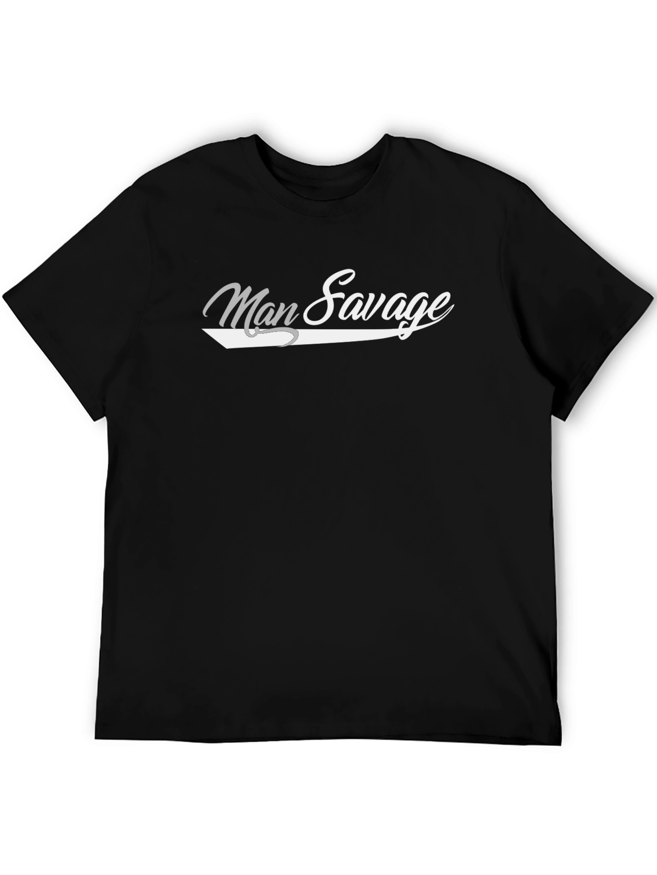 Man Savage Graphic T-Shirt - Black Cotton Tee