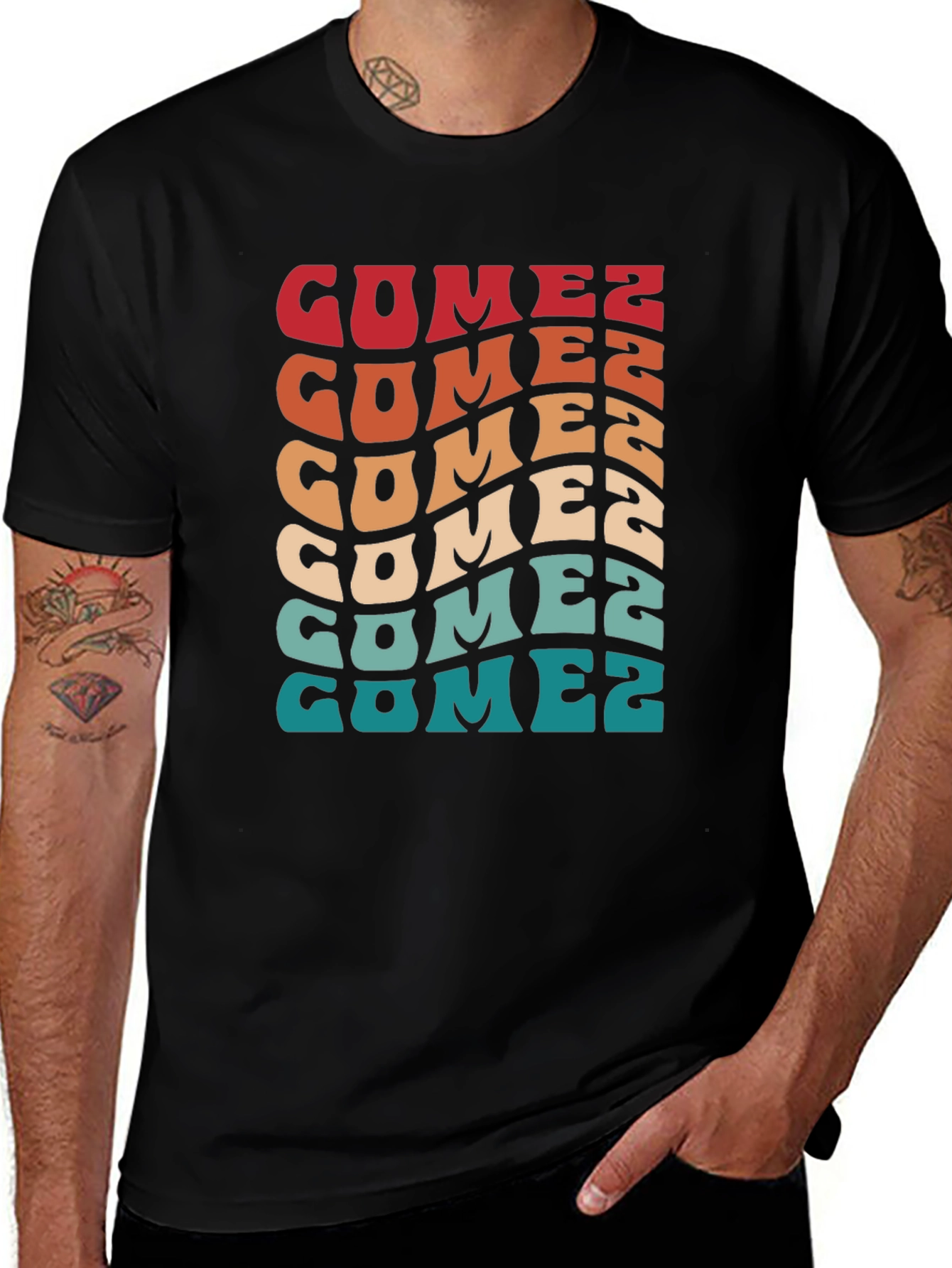 Retro Gomez T-Shirt - Vintage Style Colorful Design