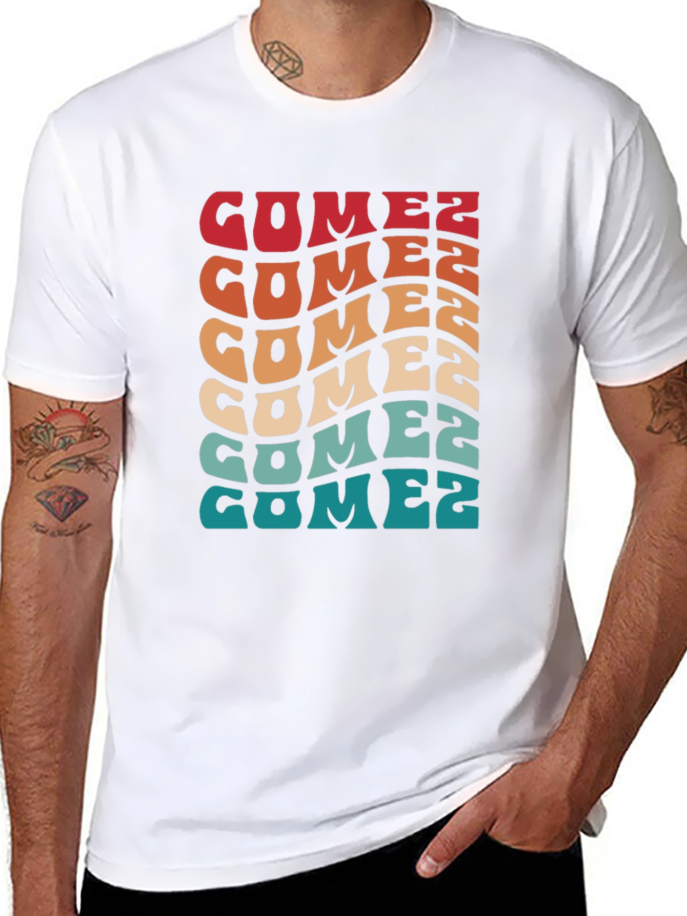 Retro Gomez T-Shirt - Vintage Style Colorful Design