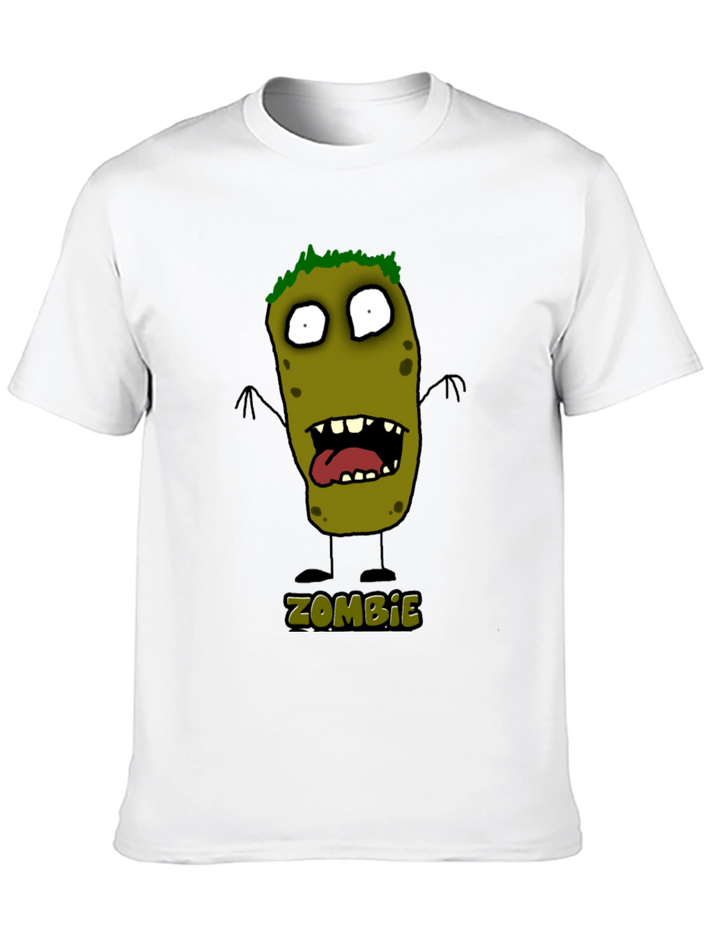 Zombie Cartoon Graphic Black T-Shirt