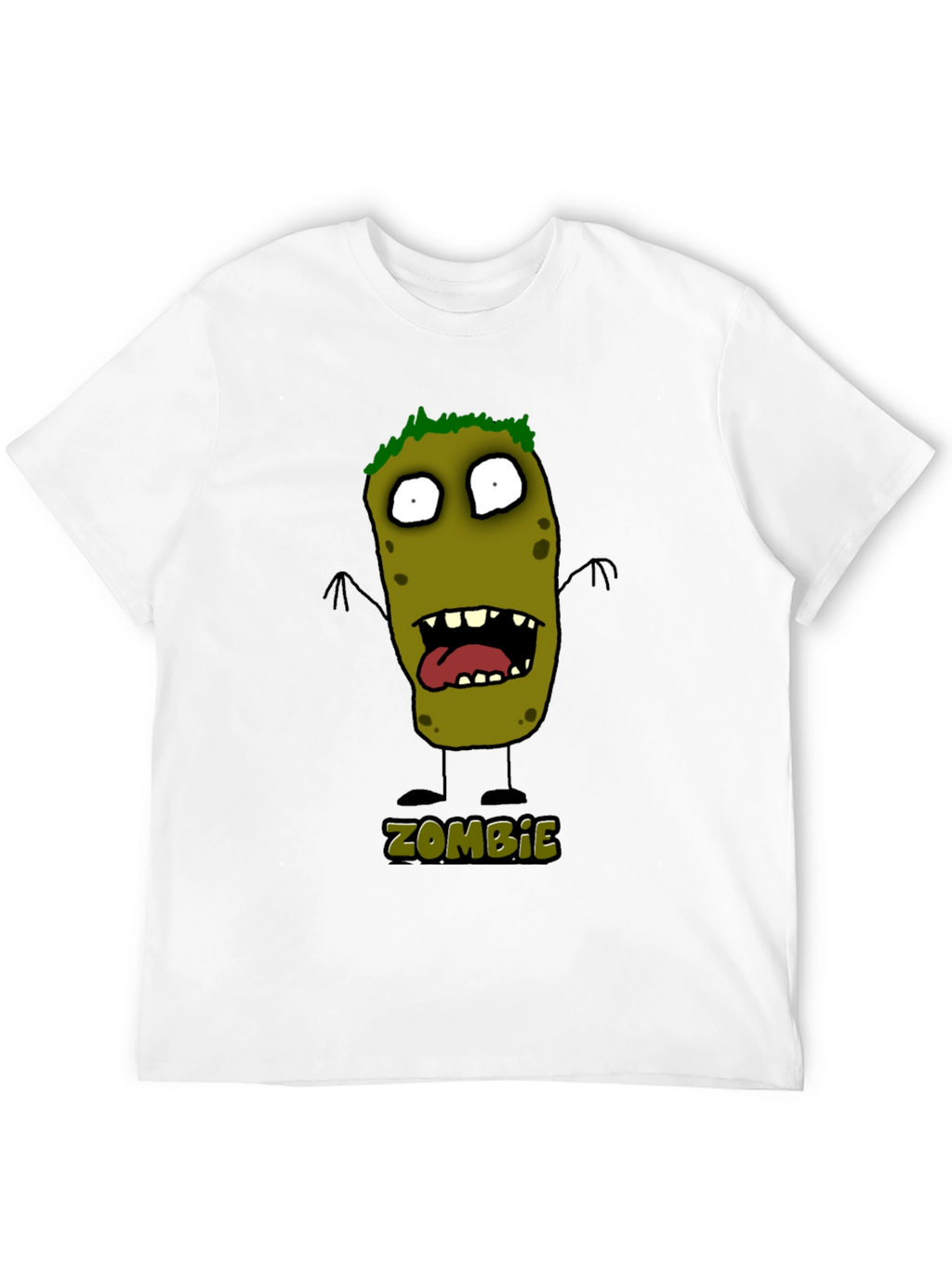 Zombie Cartoon Graphic Black T-Shirt