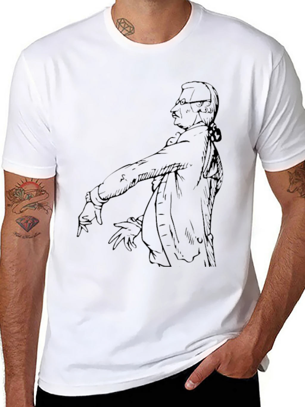 Sketch Portrait Graphic Print Tee