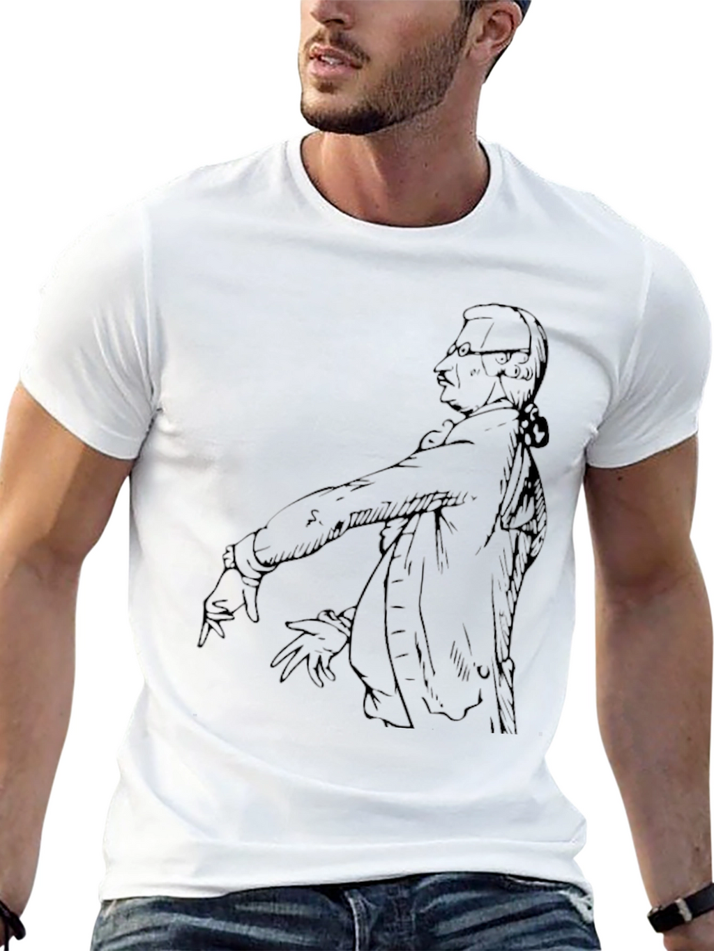 Sketch Portrait Graphic Print Tee