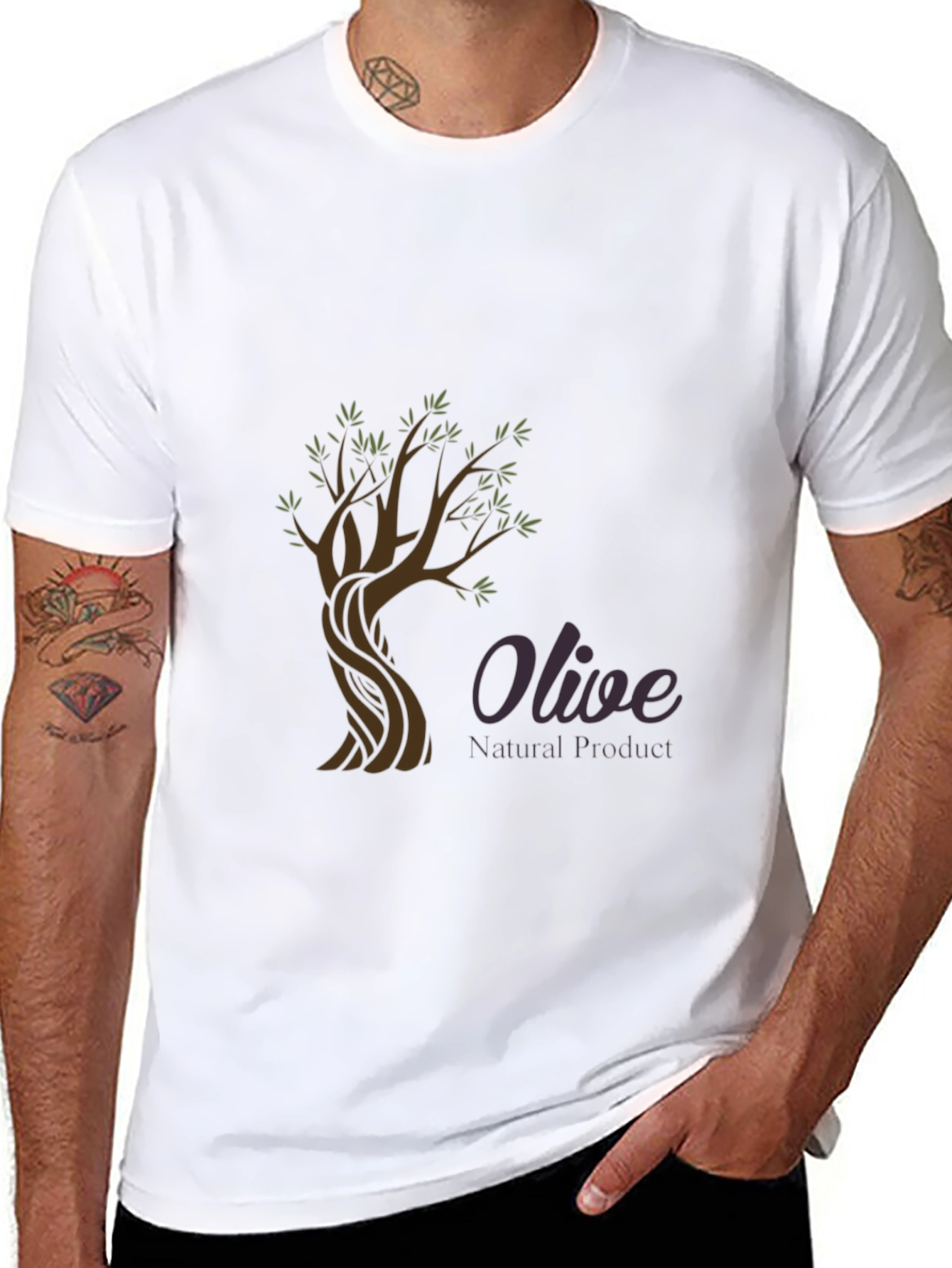 Olive Tree Graphic Tee - Natural Product Design