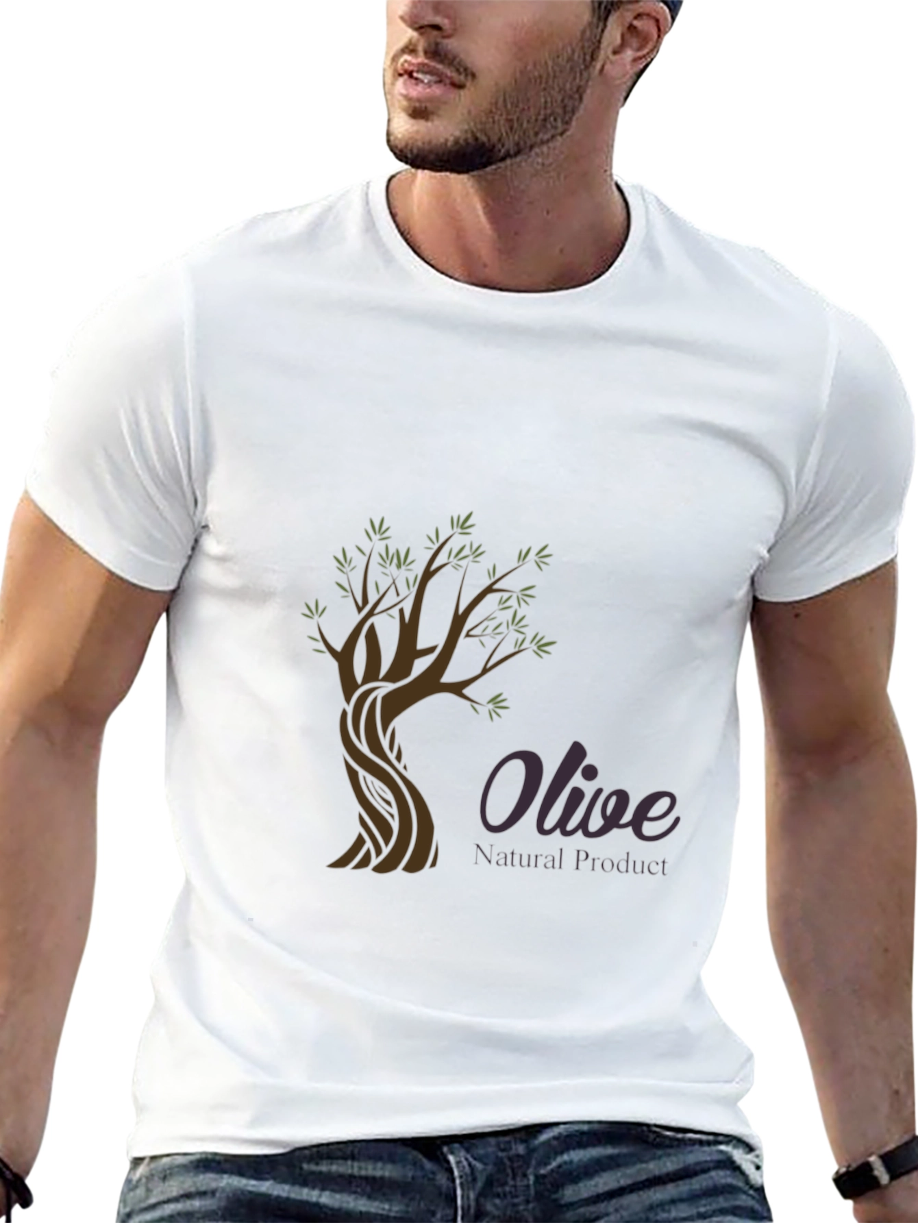 Olive Tree Graphic Tee - Natural Product Design