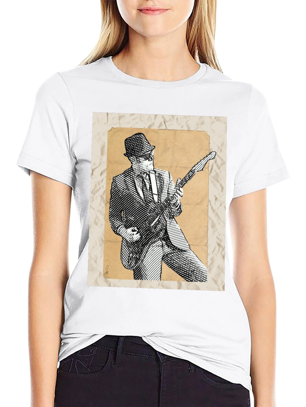 Retro Guitar Player Graphic Tee