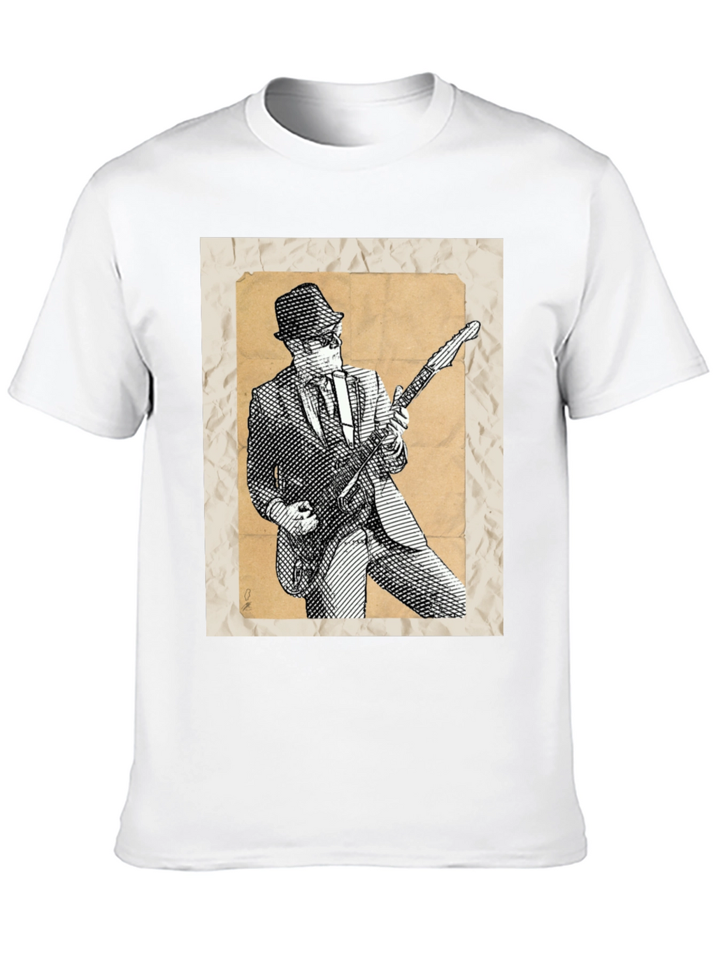Retro Guitar Player Graphic Tee