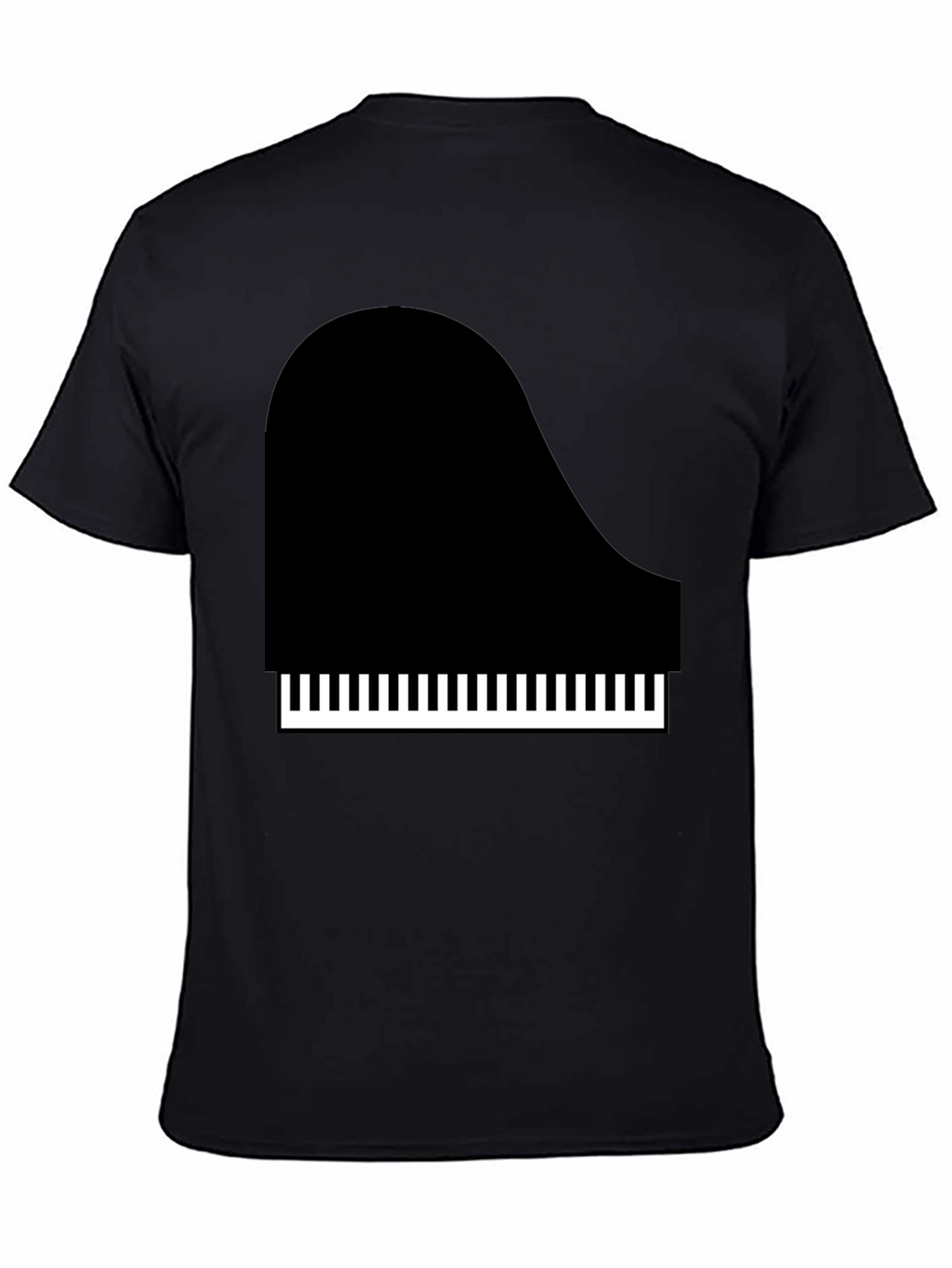 Piano Graphic Tee - Black Cotton T-Shirt