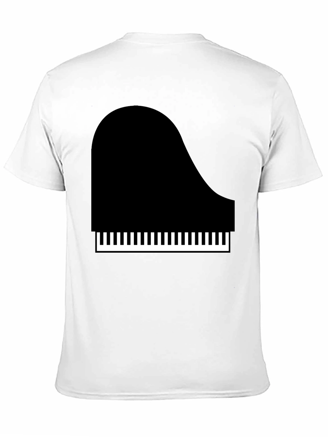 Piano Graphic Tee - Black Cotton T-Shirt