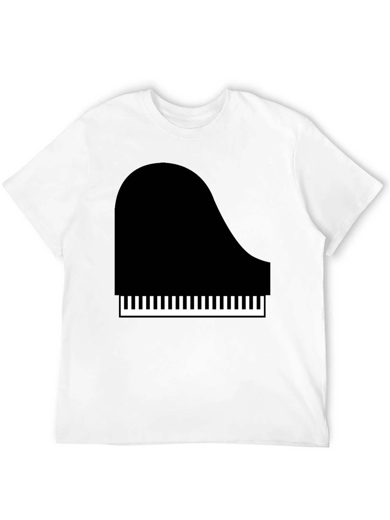 Piano Graphic Tee - Black Cotton T-Shirt