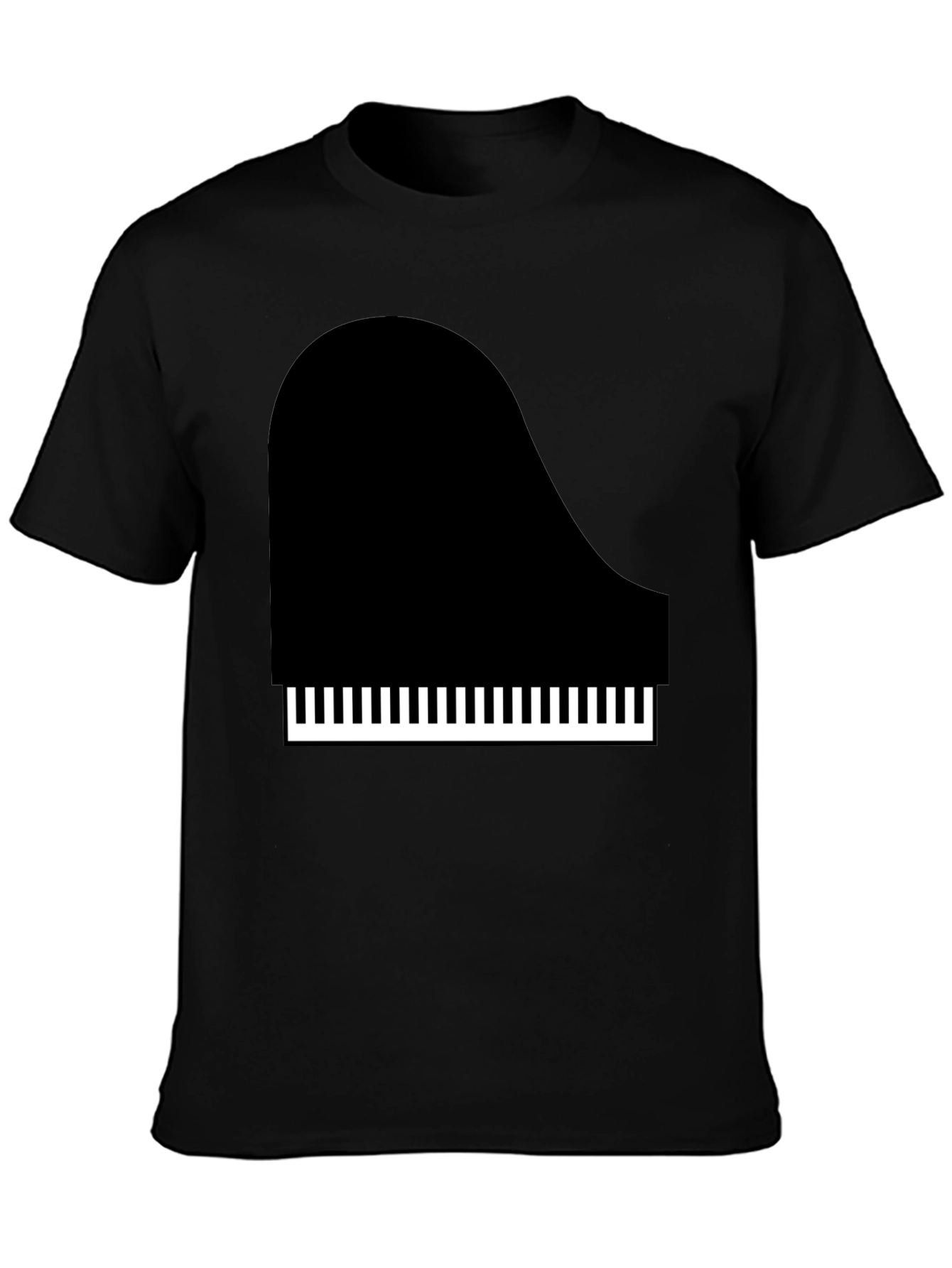 Piano Graphic Tee - Black Cotton T-Shirt