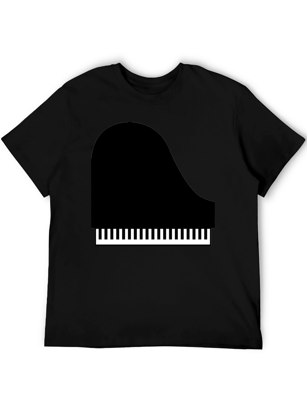Piano Graphic Tee - Black Cotton T-Shirt