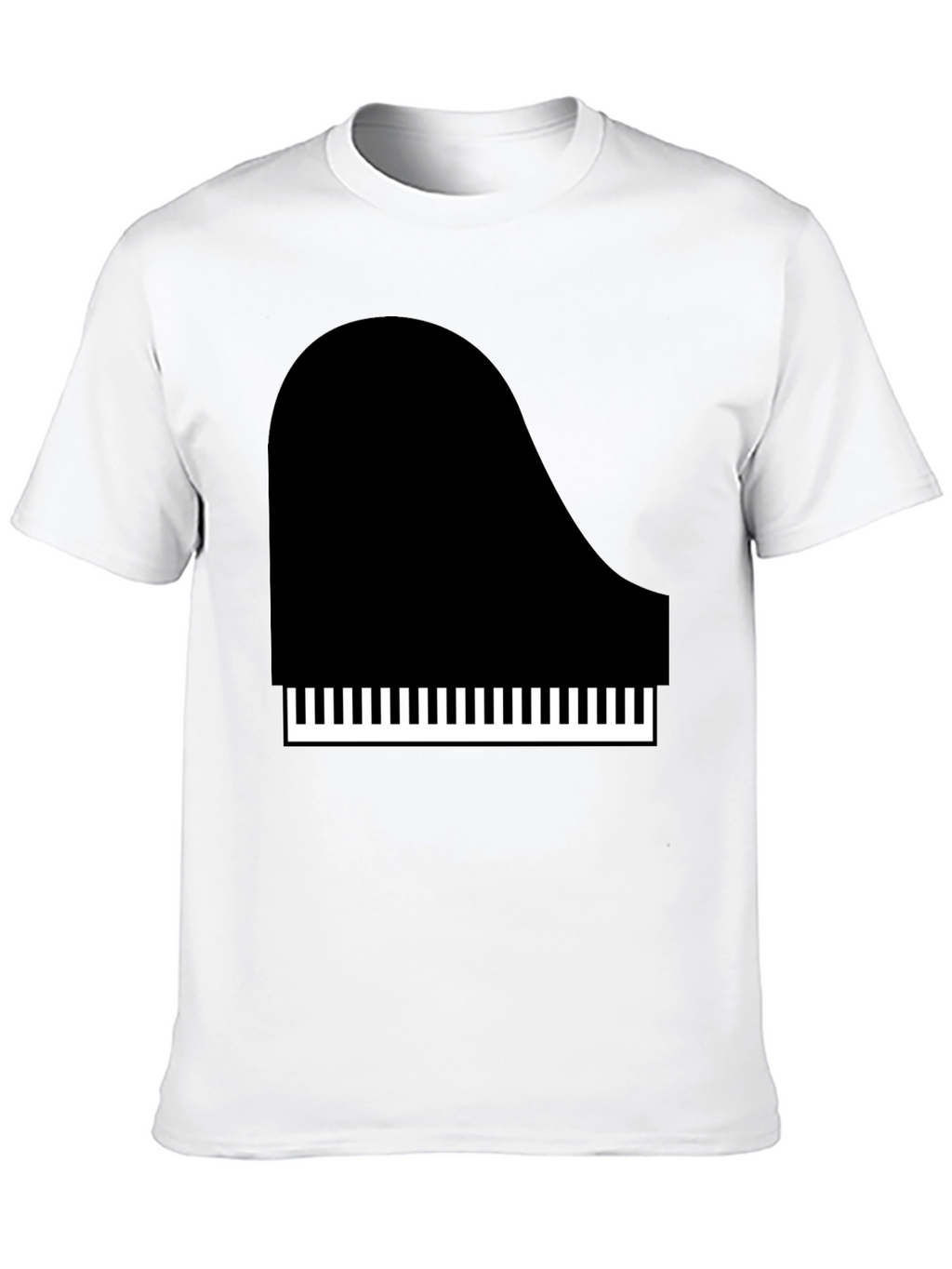 Piano Graphic Tee - Black Cotton T-Shirt