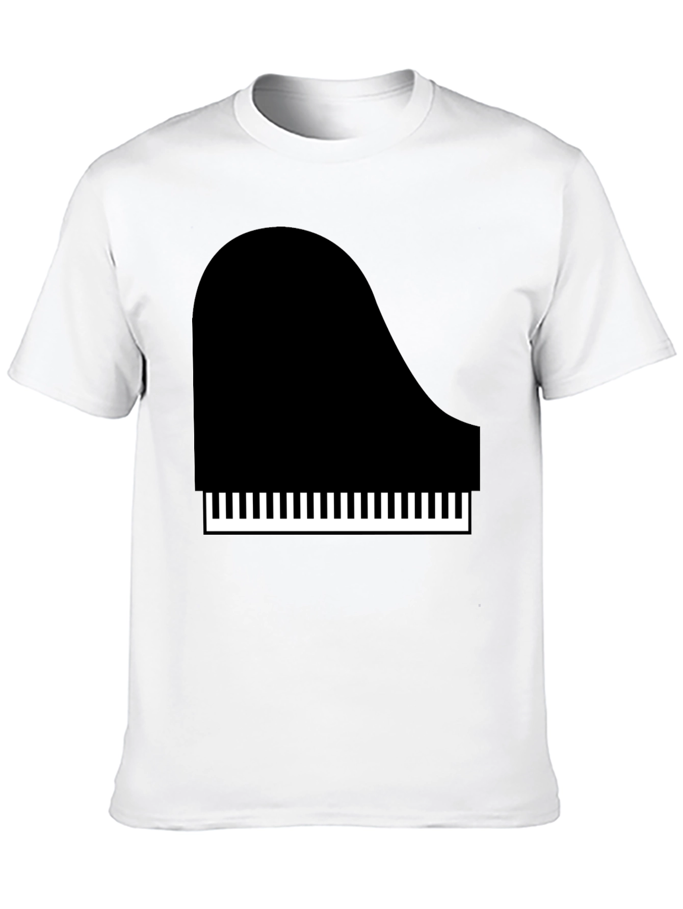 Piano Graphic Tee - Black Cotton T-Shirt