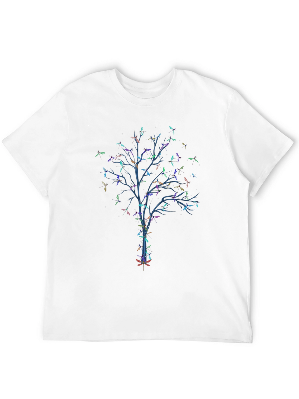 Dragonfly Tree Graphic Black T-Shirt